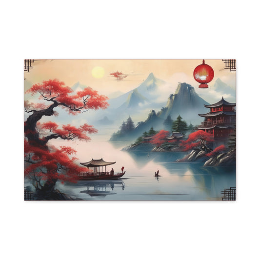 Japanese Painting Print Canvas 24x16, 30x20, 36x24, 48x32, 60x40, Bright Latex Inks Pine-Wood Inner Frame JPN-15