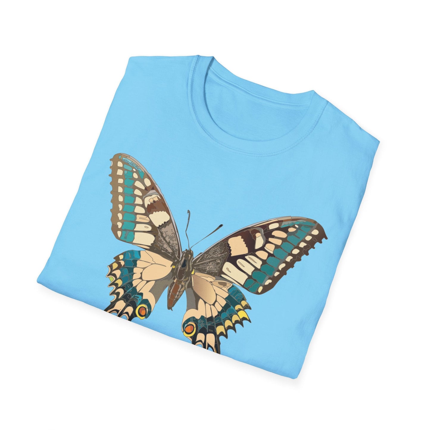Unisex Butterfly T Shirt Softstyle 64000 Ring Spun Cotton Lightweight Tee Breathable Everyday Comfort