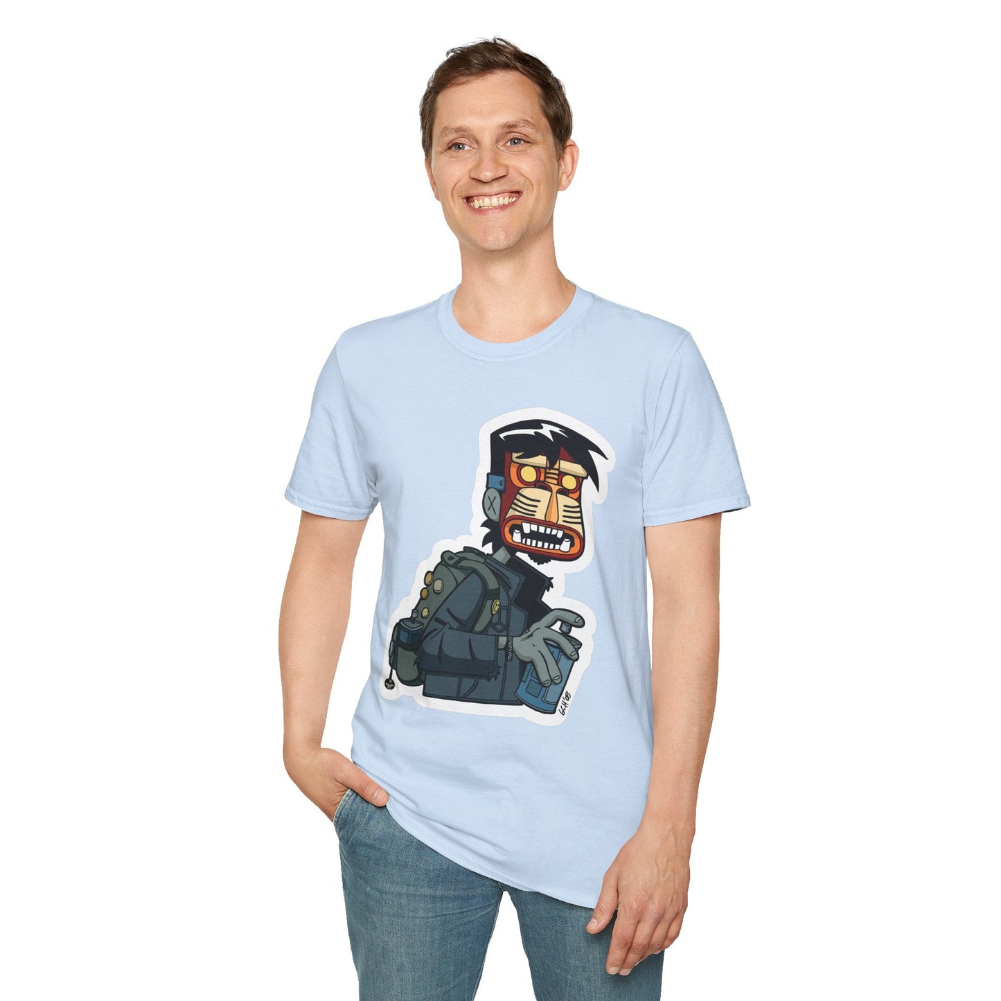 Cartoon T Shirt Animation T Shirt Funny Tee Shirt Unisex Short Sleeve Softstyle Cotton Tee 64000