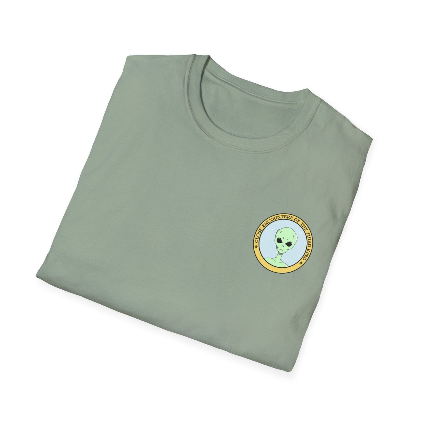 Alien Badge TShirt  Small Chest Logo I Believe Retro Space Tee