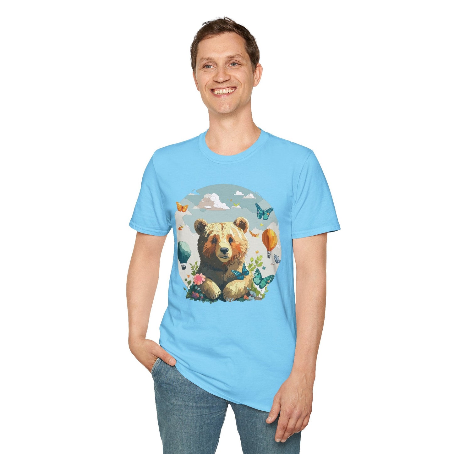 Bear T Shirt Unisex Teddy Bear Tee Softstyle 64000 Breathable Everyday Wear For All Ages