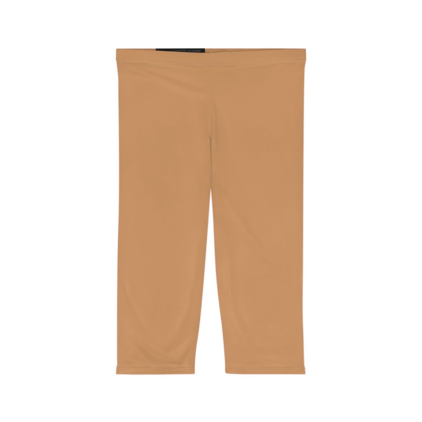Light Bronze Color Women's Brushed Suede Poly Span Casual Capri Leggings XS-2XL