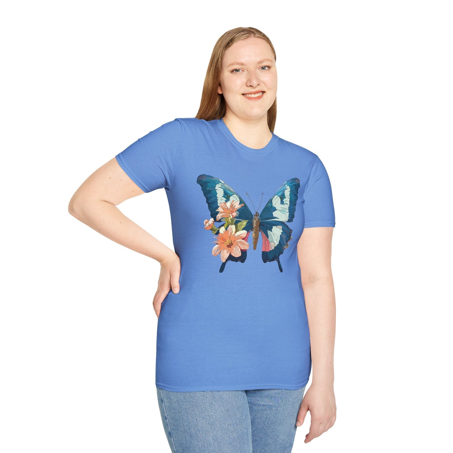 Butterfly Themed Unisex T Shirt Monarch Design Softstyle 64000 100 Cotton Tee For Everyday Comfort