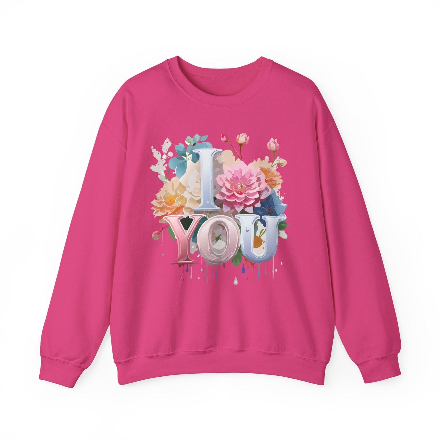 Floral Love Sweatshirt Valentines Day Unisex Crewneck Cozy Flower Design For All Season Wear