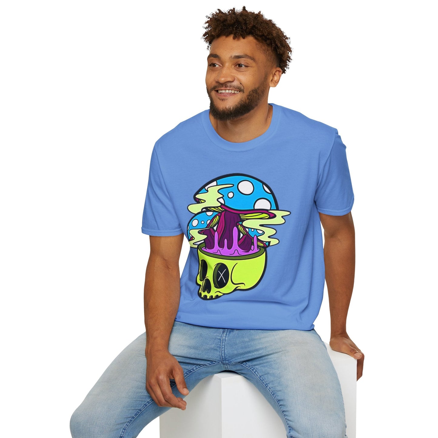 Skull Tee Shirt Unisex Skeleton Shirt With Art Design Gildan Softstyle Cotton Tee