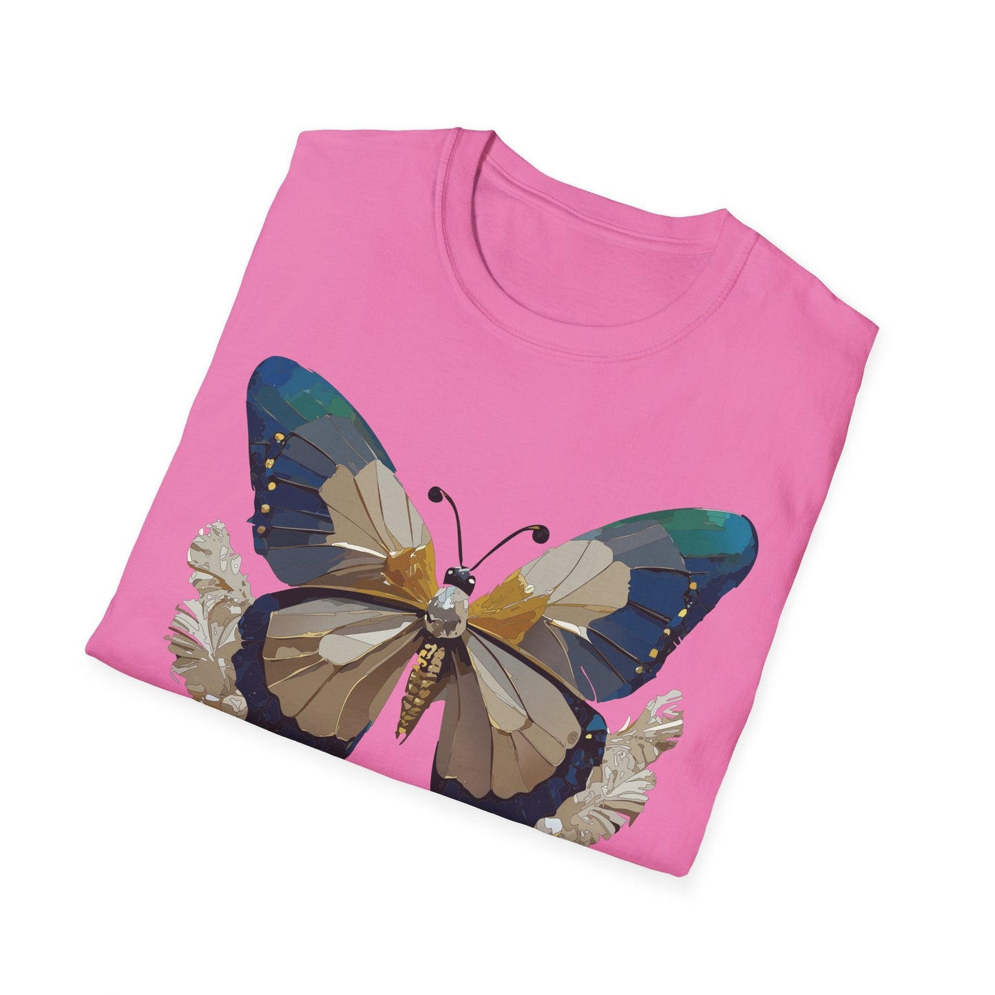 Butterfly Themed Unisex T Shirt With Monarch Design Gildan Softstyle 64000 Premium Ring Spun Cotton
