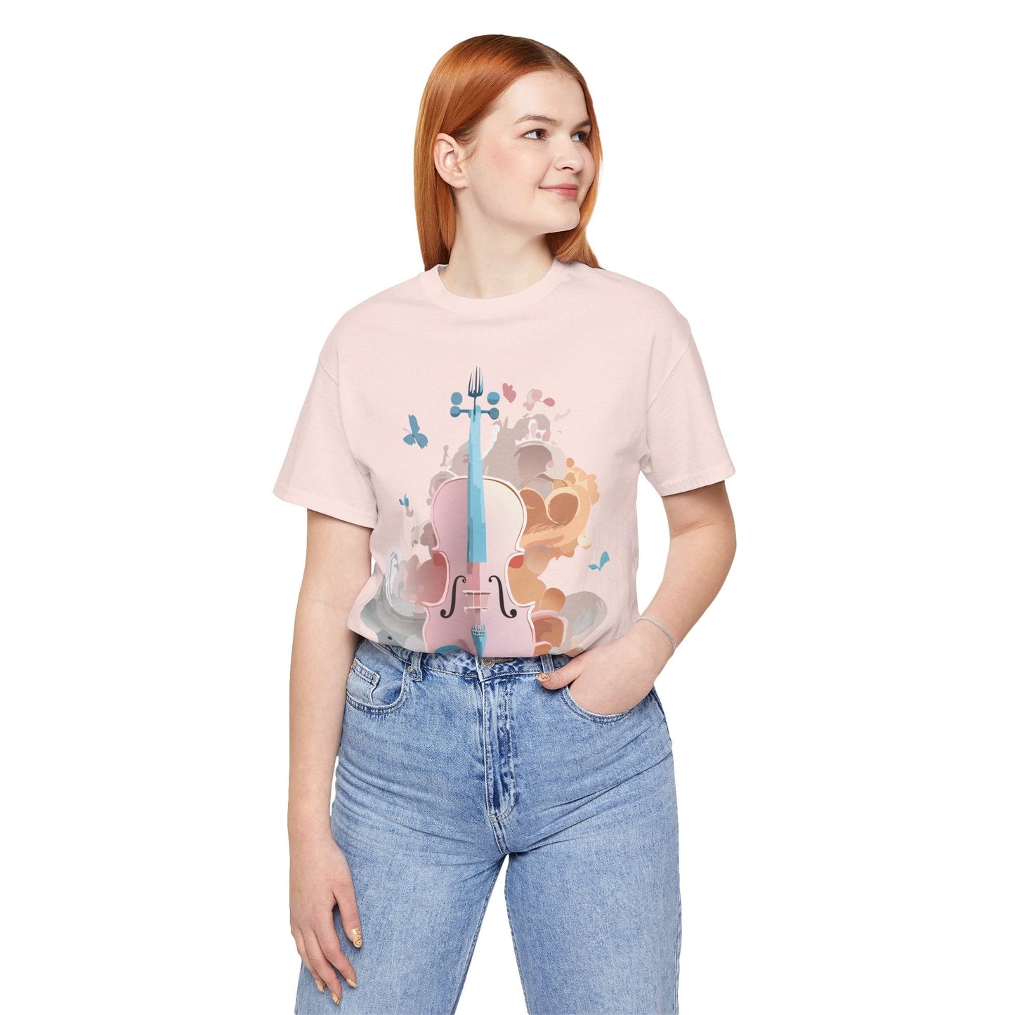 Music Graphic Unisex 100 Cotton Vintage Art with Musical Elements Tee 7