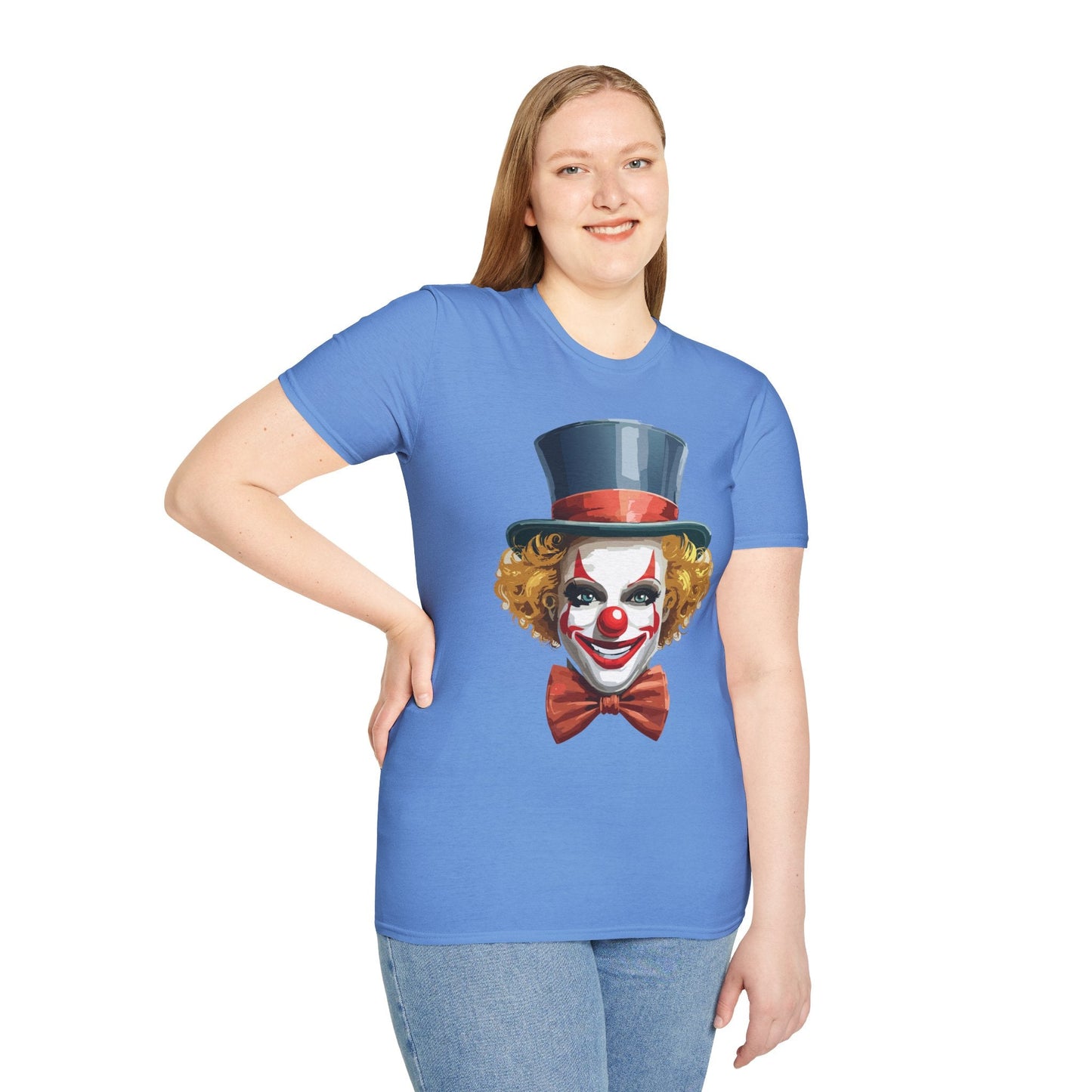 Clown Shirt T Shirt With Clown Funny Man Circus Shirt Scary Man Tee Unisex Gildan Softstyle 64000