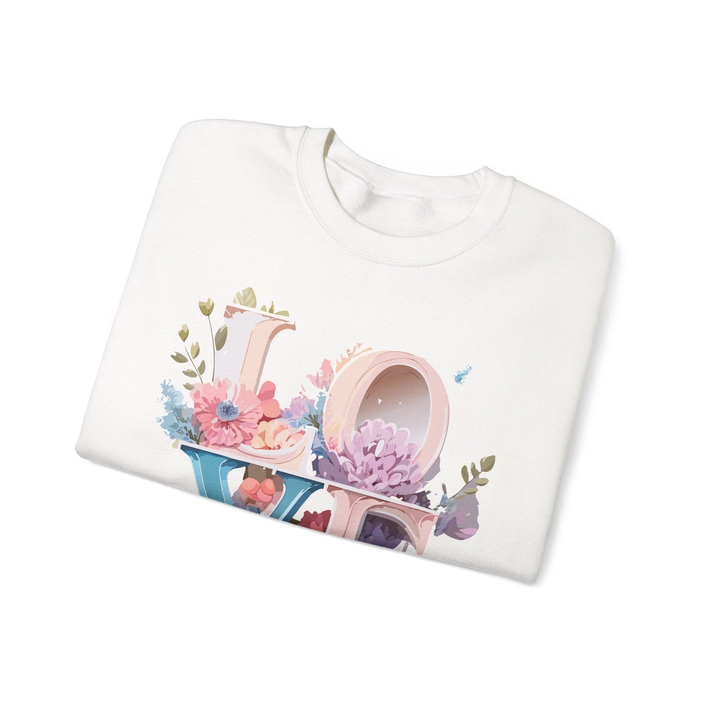 Floral Love Sweatshirt Valentines Day Sweatshirt Love Flower Unisex Crewneck Sweatshirt