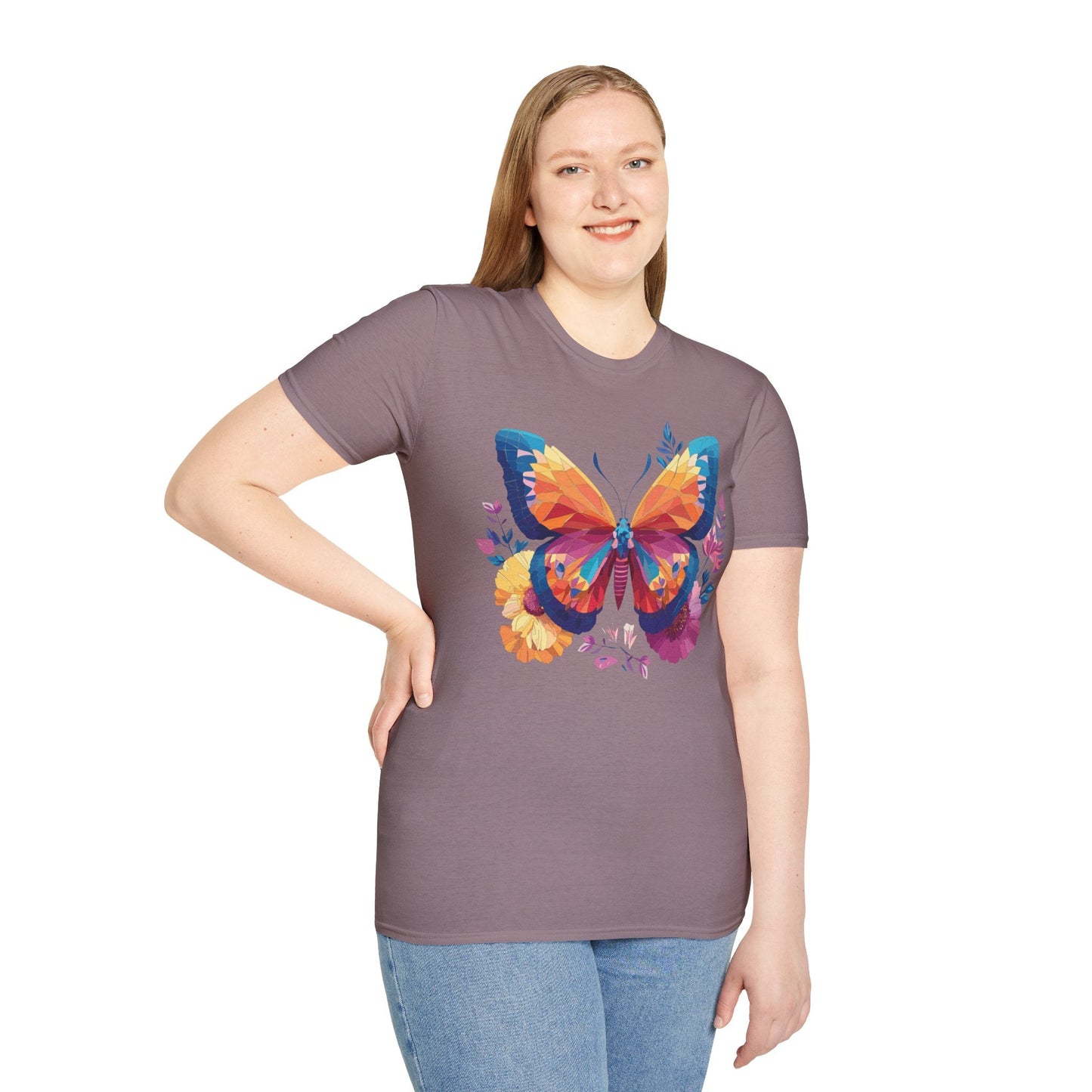 Butterfly Shirt Unisex Softstyle Short Sleeve Tee Monarch Butterfly 100 Percent Cotton