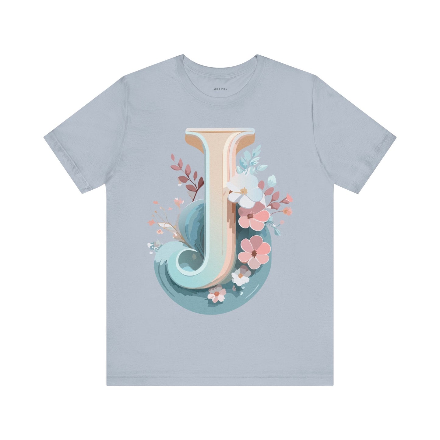 Letter J Shirt Graphic Tee For Unisex Style By Adelpha Vintage Inspired Art Tee Design