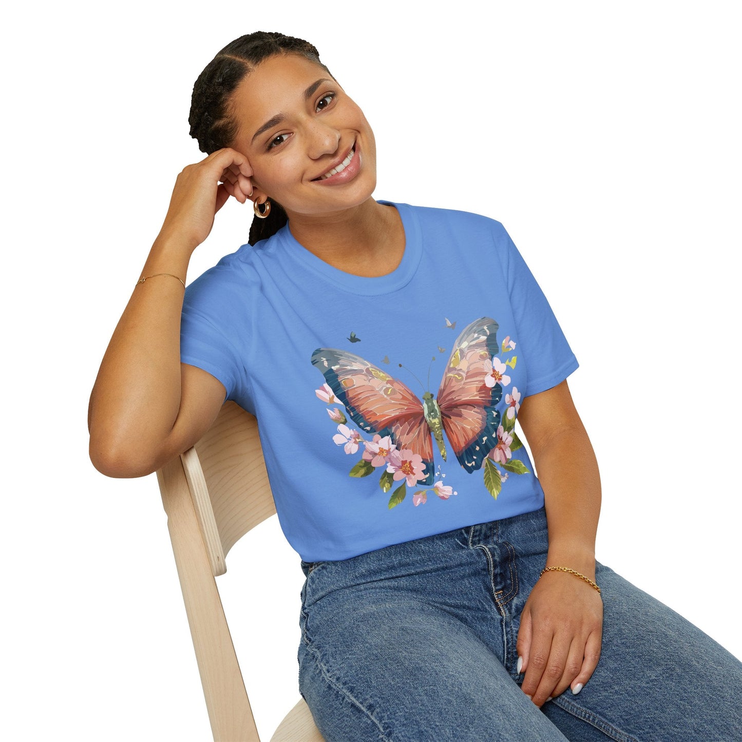 Unisex Monarch Butterfly T Shirt Softstyle 64000 Gildan Ring Spun Cotton Tee Lightweight Comfort