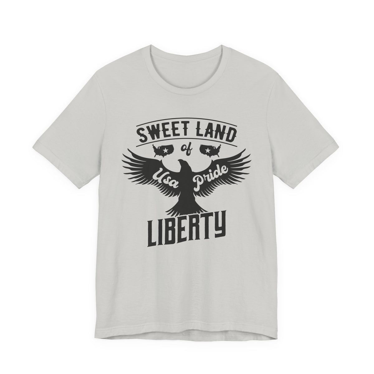Sweet Land of Liberty eagle graphic T-Shirt USA pride typography Unisex Cotton a4