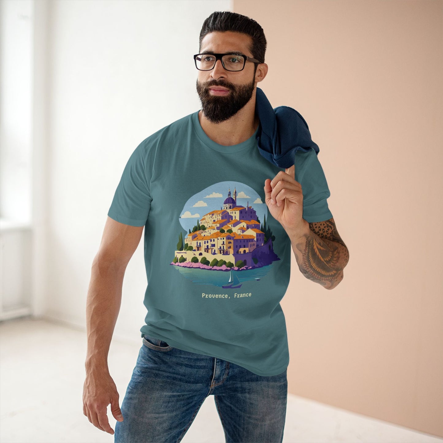 Travel Shirt Provence Tourist Unisex Premium Cotton Tee With Original Art Design Retro2Nova