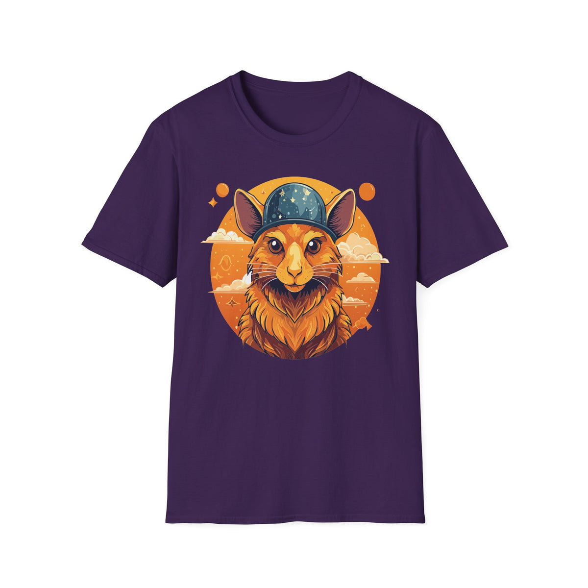Space Helmet Fox T-Shirt | Retro Sunset Fox Illustration