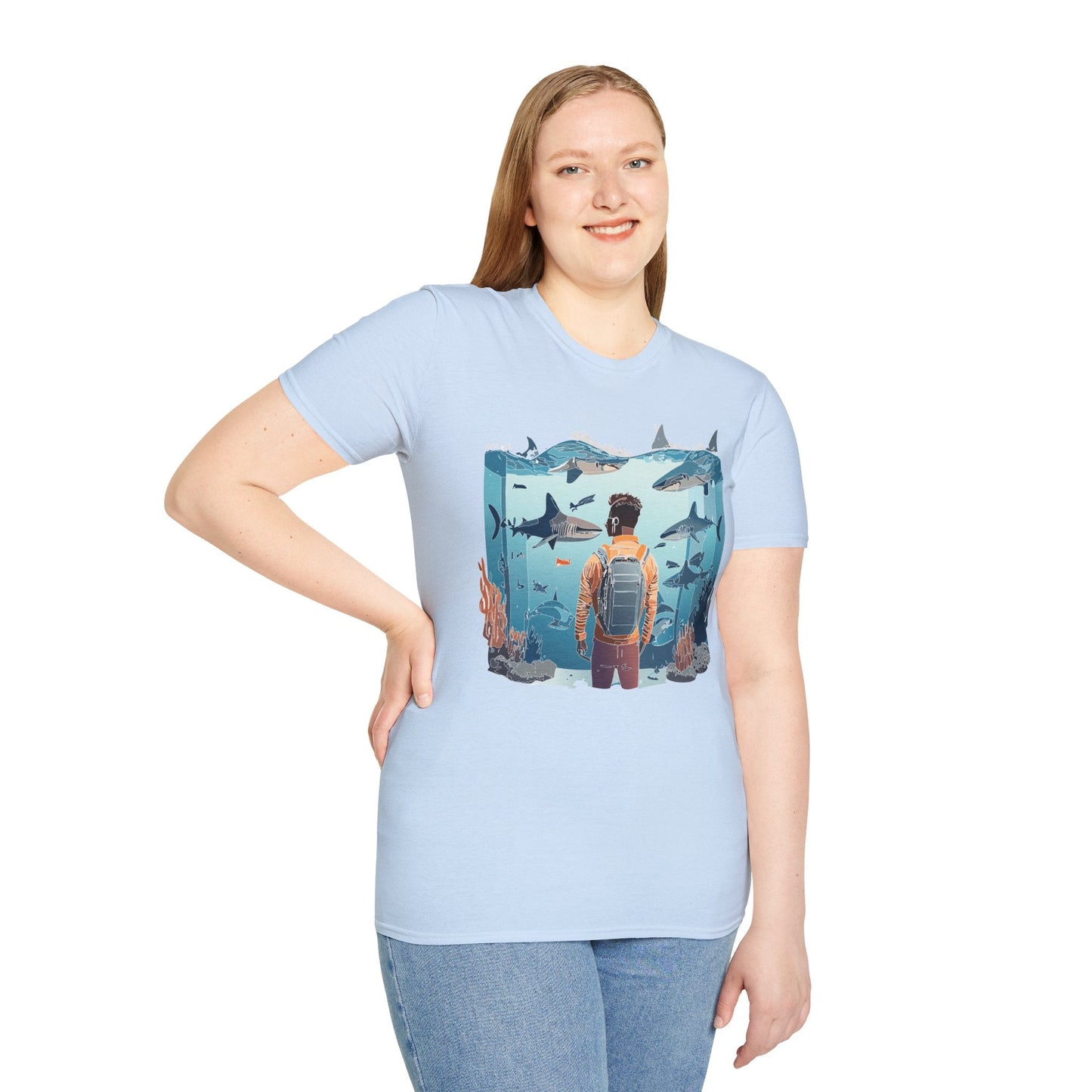 Ocean Graphic Unisex Softstyle Cotton Tee 4