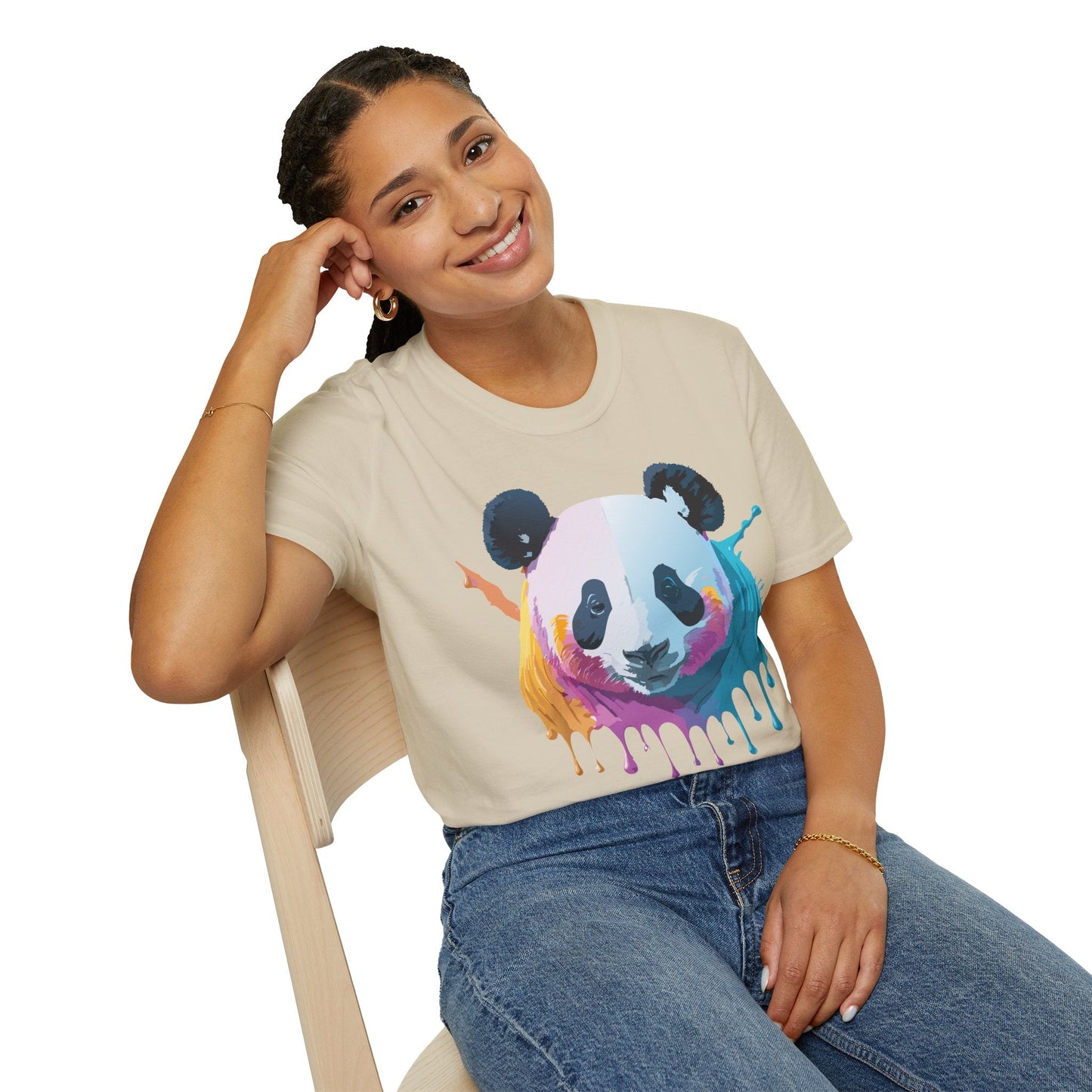 Panda Shirt Unisex T Shirt Softstyle Gildan 64000 100 Percent Ring Spun Cotton Animal Tee