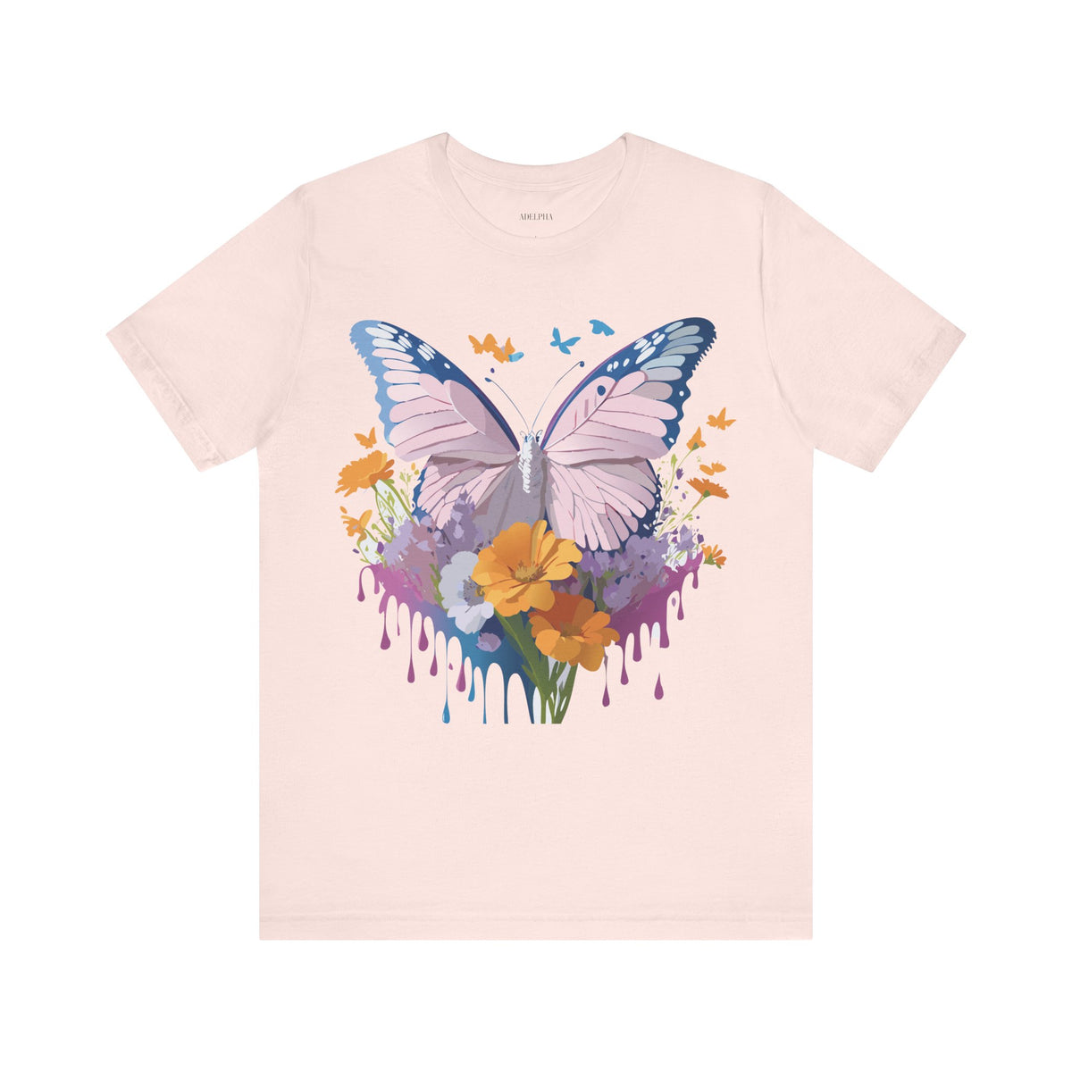 Butterfly Graphic Unisex Cotton Bella+Canvas Tee with Art Design n20