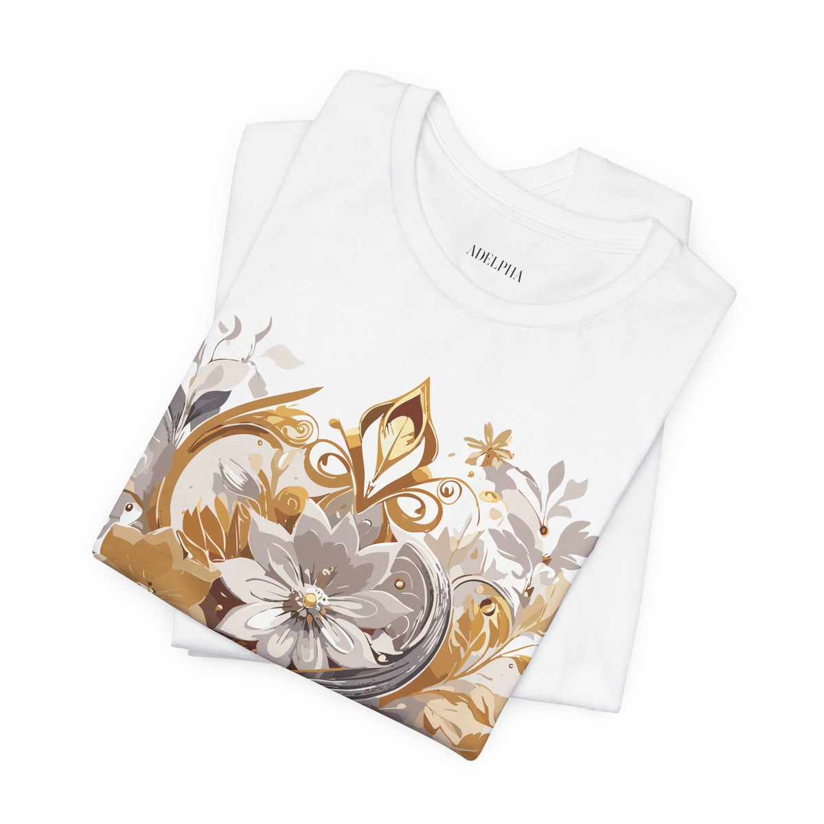 Jewelry Graphic Unisex Cotton Bella+Canvas Tee with Gemstones Art Design m29