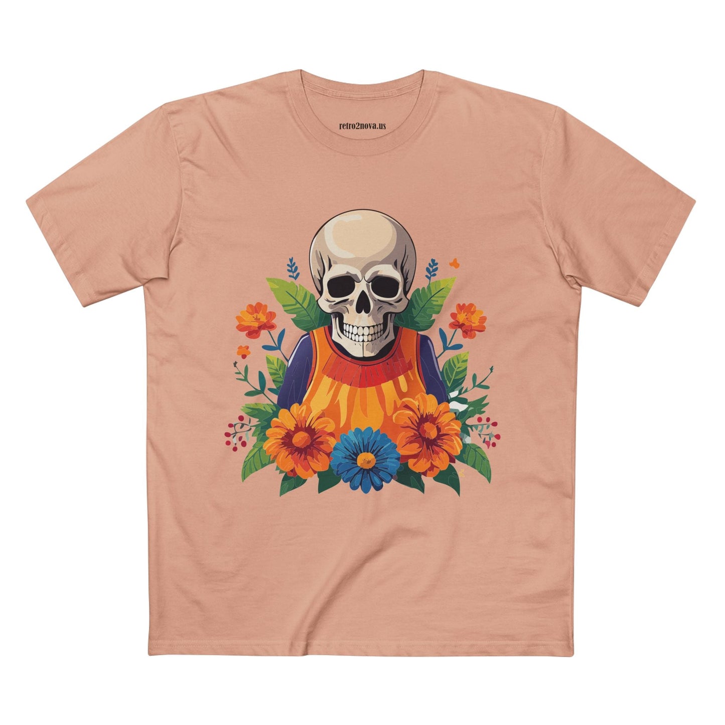 Retro2Nova Skull Shirt Unisex Skeleton Tee Premium Cotton Art Design Original Artwork Collection