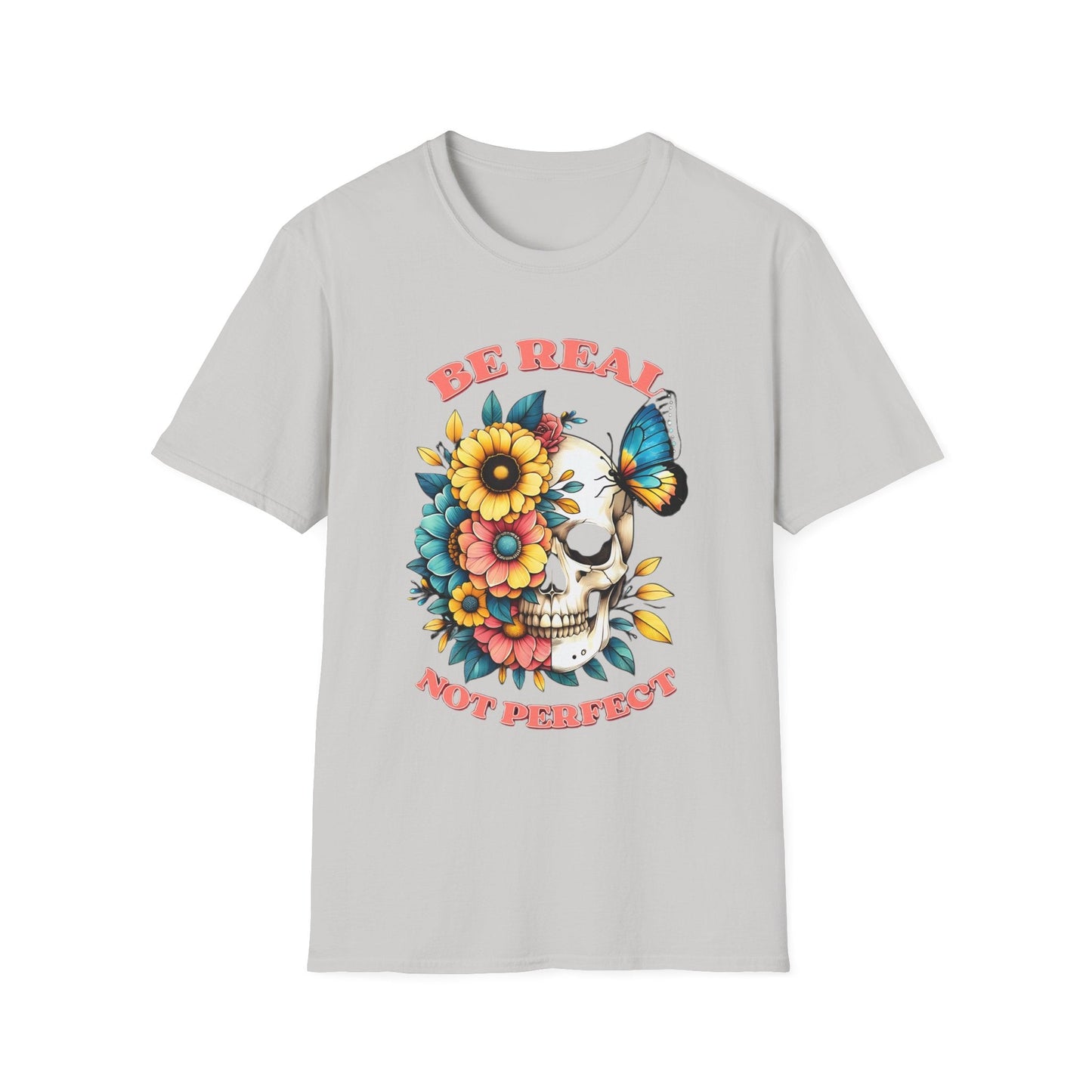 Gildan Skull Tee Shirt Unisex Skeleton Print Tee 100 Percent Ring Spun Cotton Softstyle