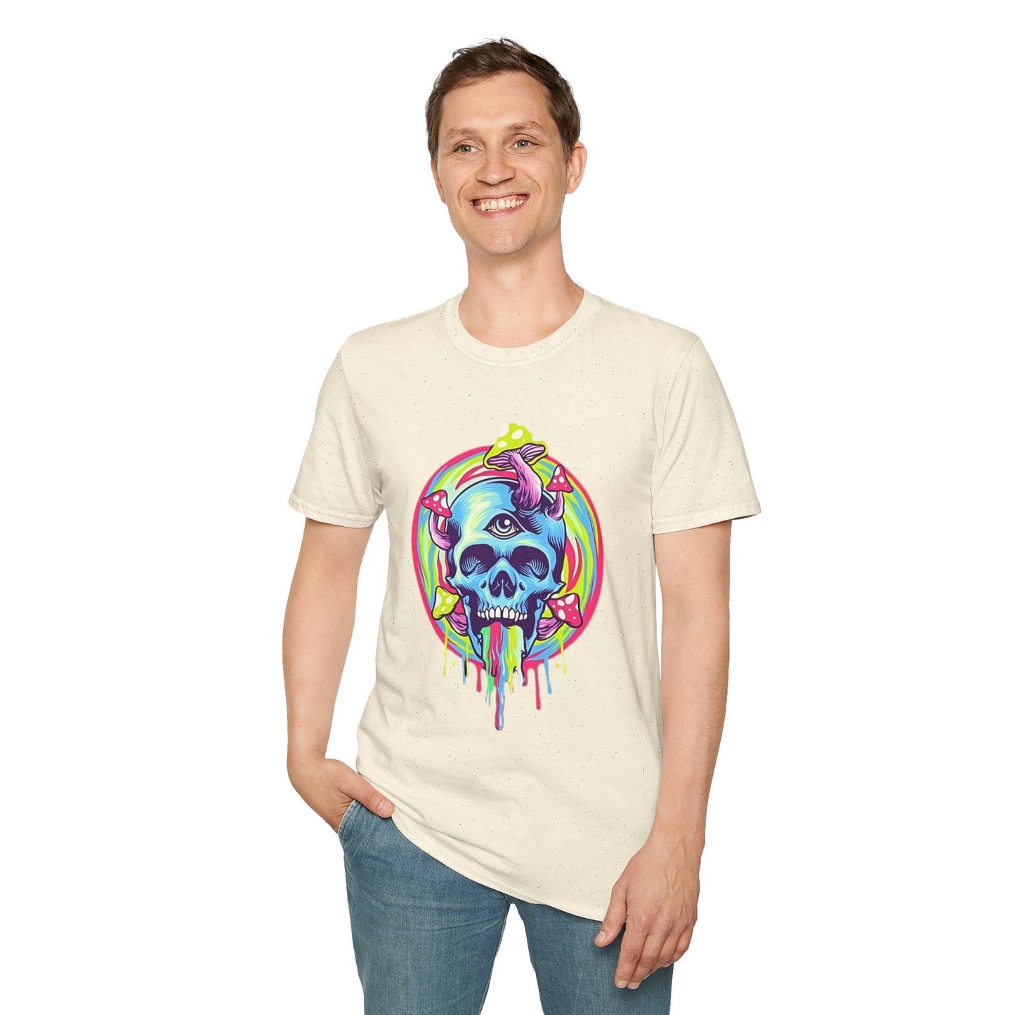 Unisex Skull Tee Shirt With Skeleton Design Cotton Softstyle 64000 T Shirt Premium Cotton Tee