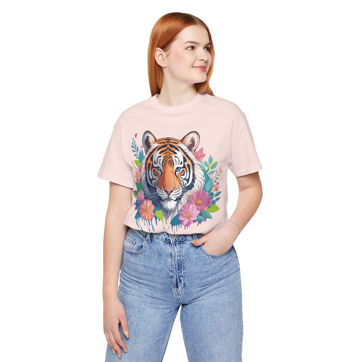Tiger Graphic Unisex 100 Cotton Vintage Art with Animal Tee 2