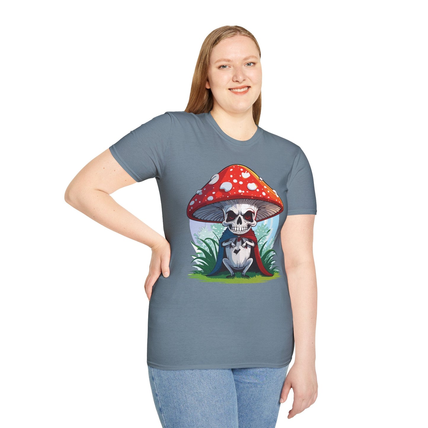 Funny Mashroom Graphic Unisex Softstyle Cotton With Cartoon Illustration Design 15