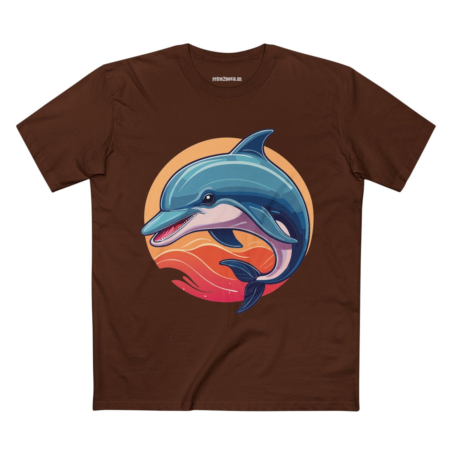 Unisex Dolphin Shirt With Original Art Design Retro2Nova Premium Cotton Tee For Everyday Comfort And Style