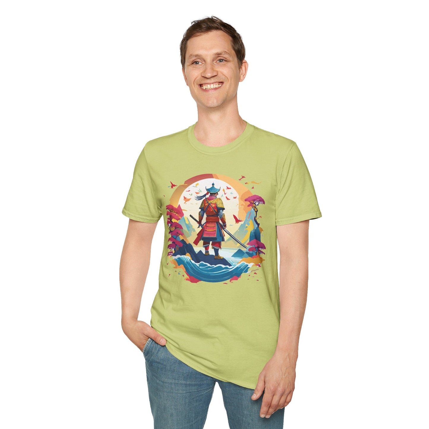 Samurai Shirt Unisex Tee Made With 100 Percent Ring Spun Cotton Soft Durable Comfort Gildan 64000