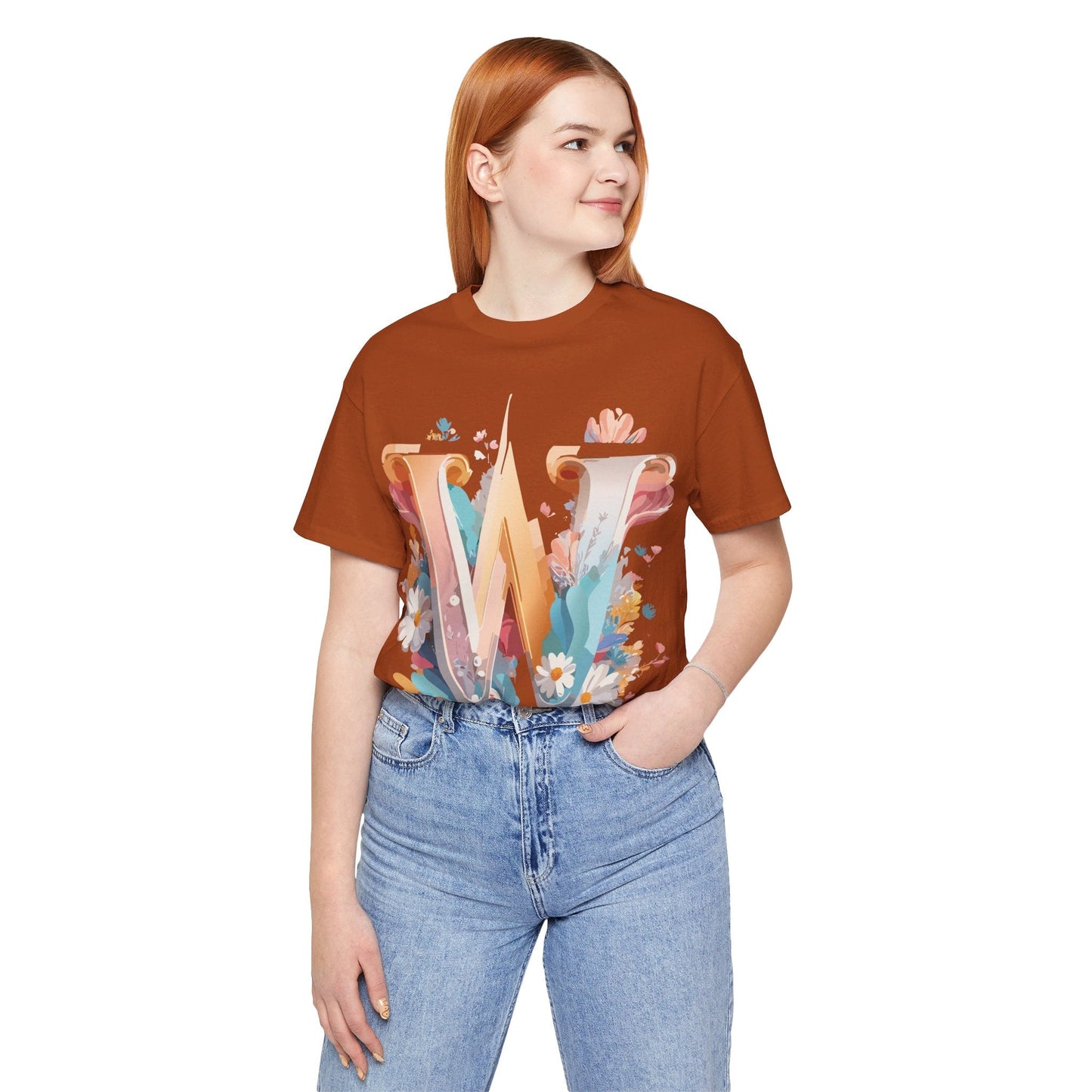 Letter W Shirt Unisex Graphic Tee By Adelpha Vintage Inspired Art Short Sleeve Collection
