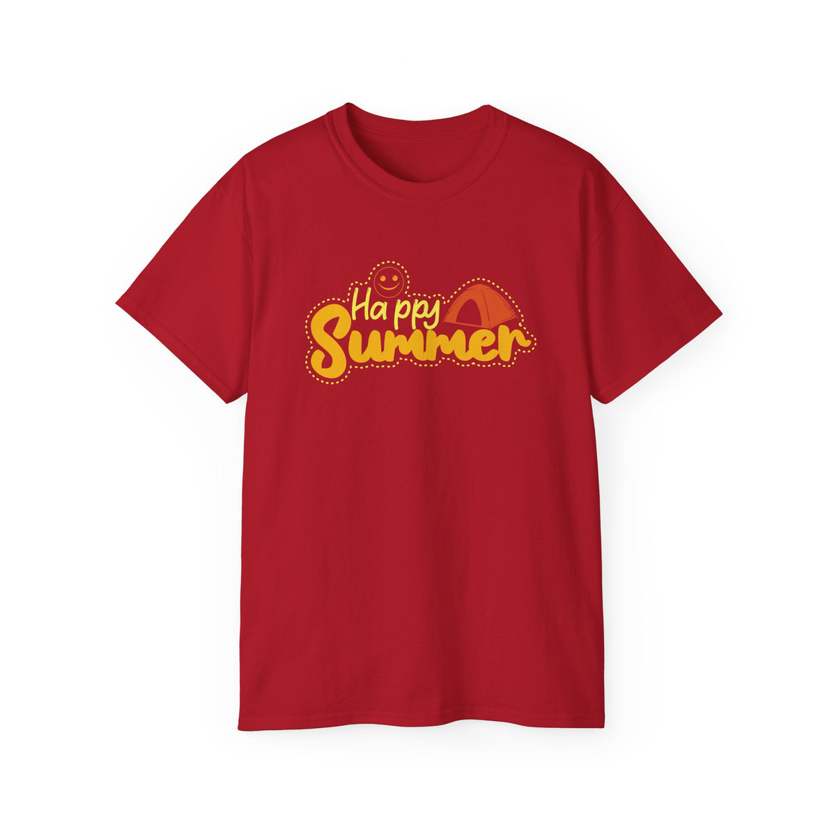 Happy Summer Sunshine Graphic Tee | Beach Tent, Sunglasses, Retro Script