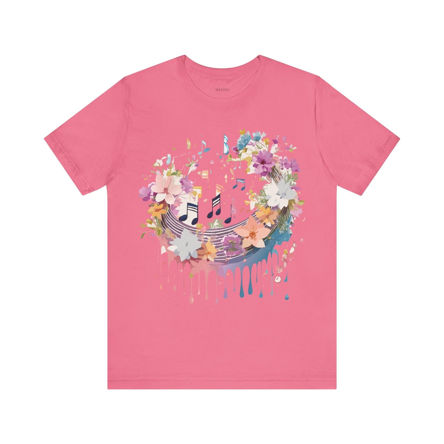 Music Graphic Unisex 100 Cotton Vintage Art with Musical Elements Tee 114