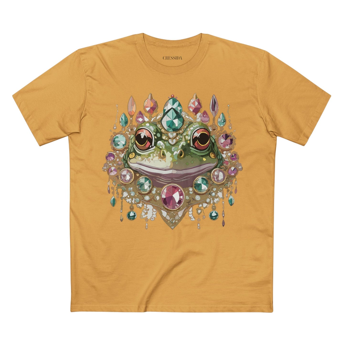 Frog Graphic Unisex 100 Cotton Tee With Unique Animal Golden Medallion Art Design 62