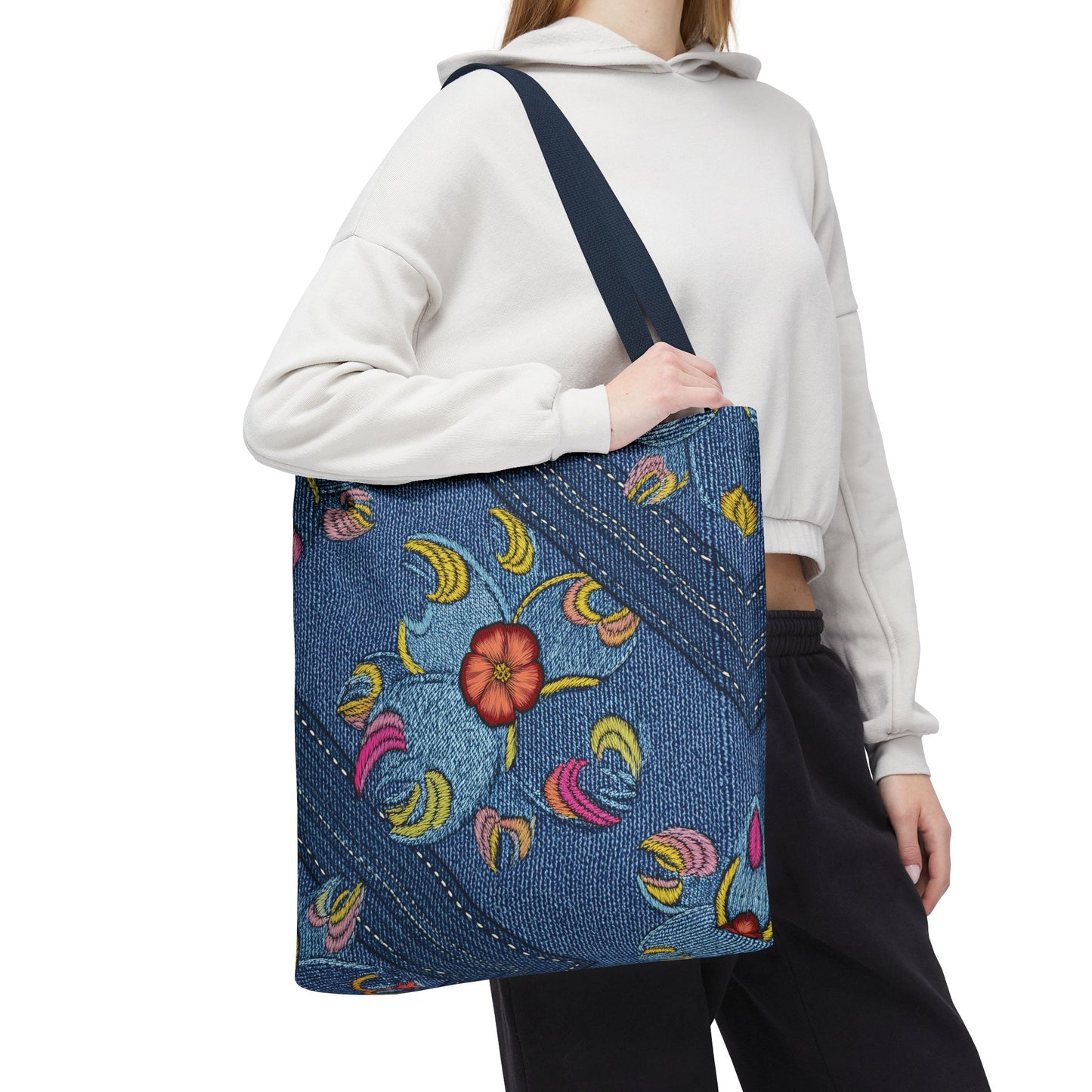 DENIM PRINT CANVAS BAG HIGH-QUALITY 100% SPUN POLY 3 SIZES CANVAS BAG-159-3