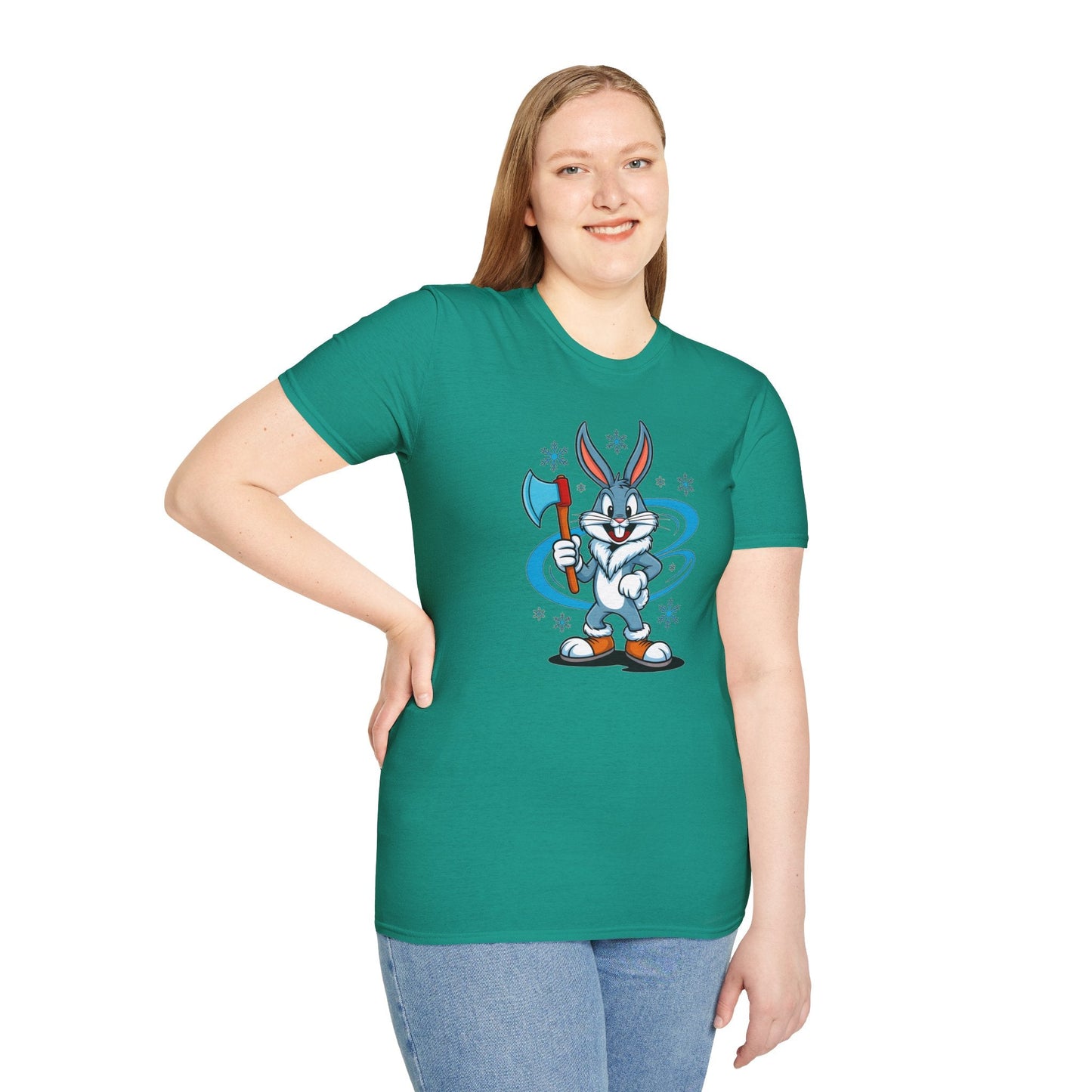 Cartoon Bunny Graphic Unisex Cotton Animal Animation Artwork Design Tee 26
