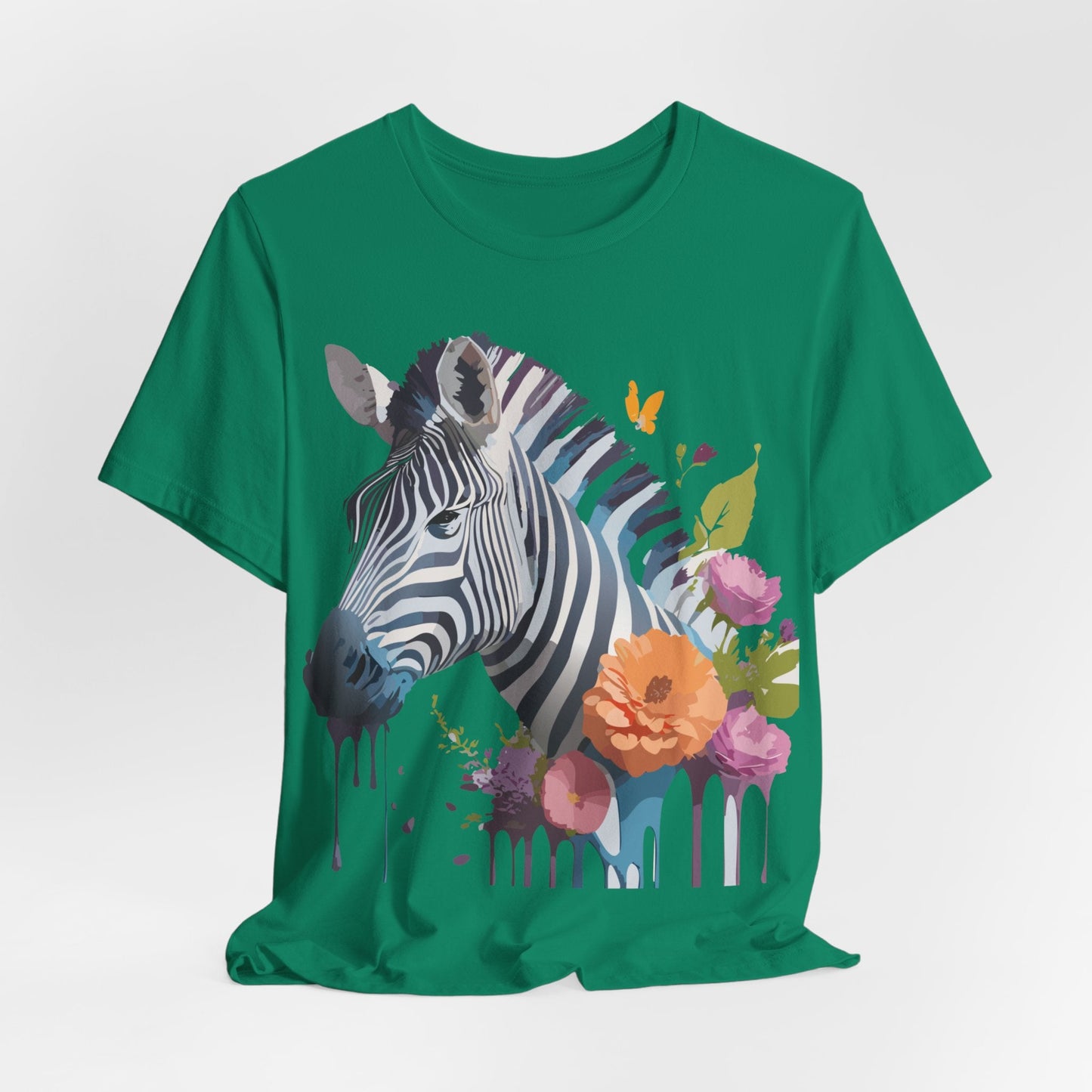 Unisex Zebra Graphic Tee Featuring Adelpha Artwork Vintage Inspired Short Sleeve Shirt