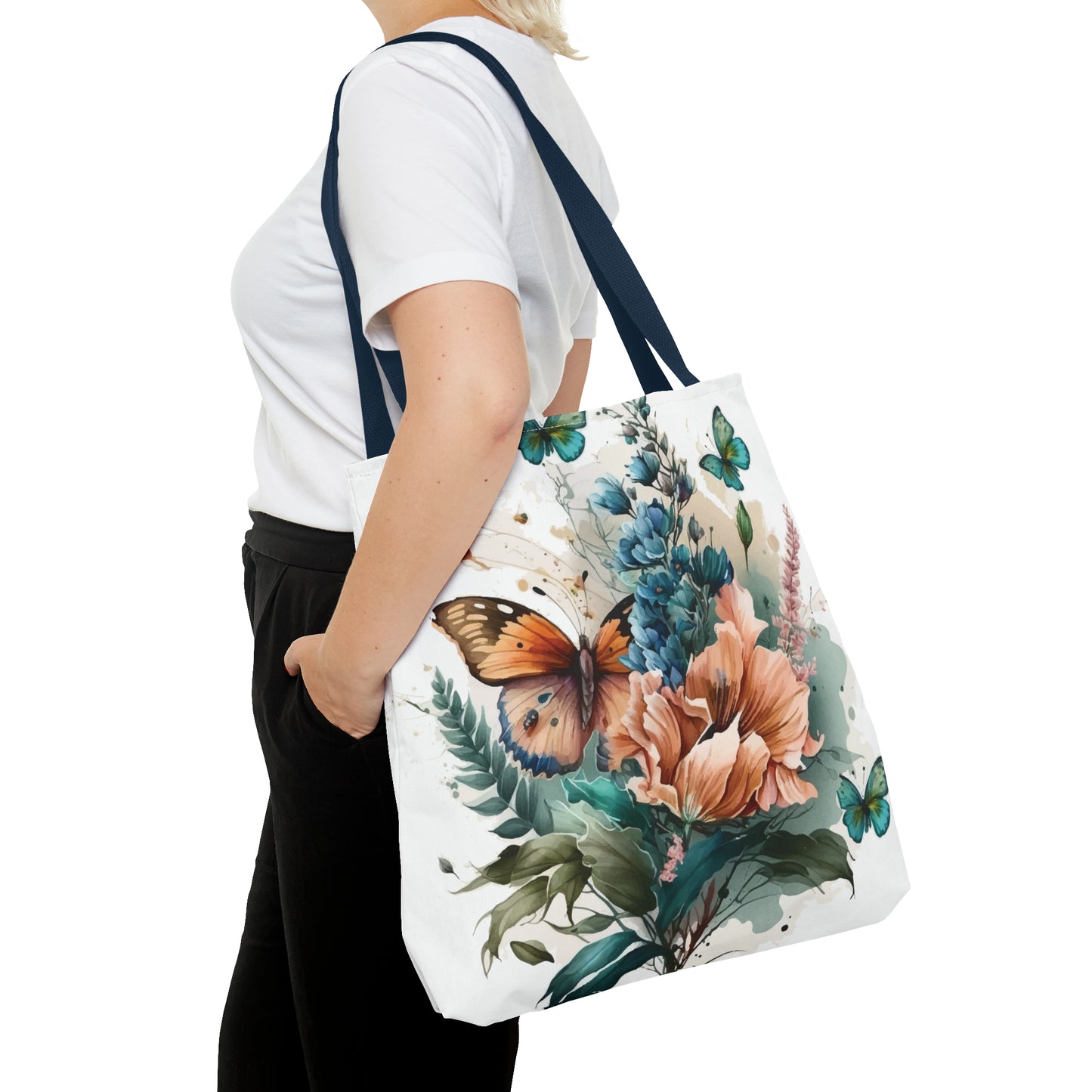 Canvas Bag with Butterfly Prints