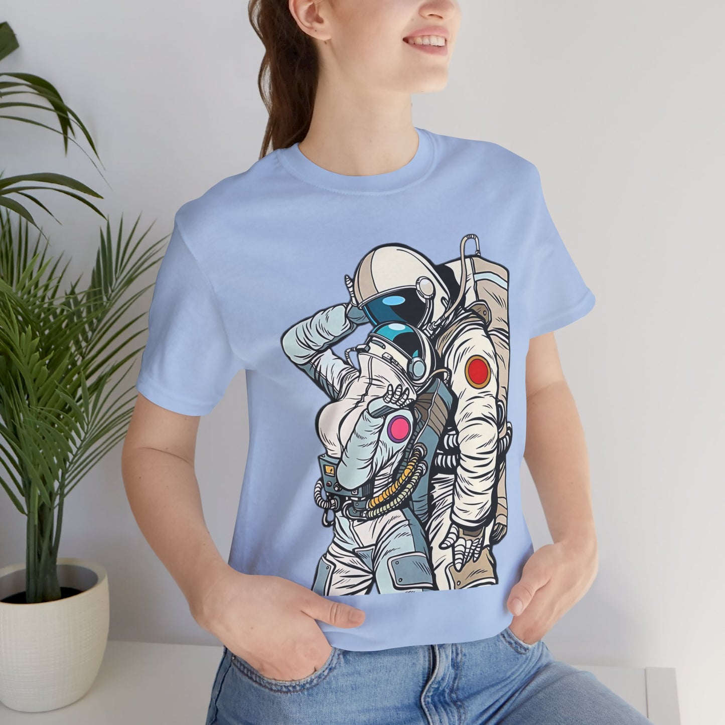 Unisex Astronaut T-shirt, Space Lovers Tee, Cosmic Top, Astronaut Graphic Tee, Cosmos Graphic T-Shirt, Love Shirt Art T-Shirt