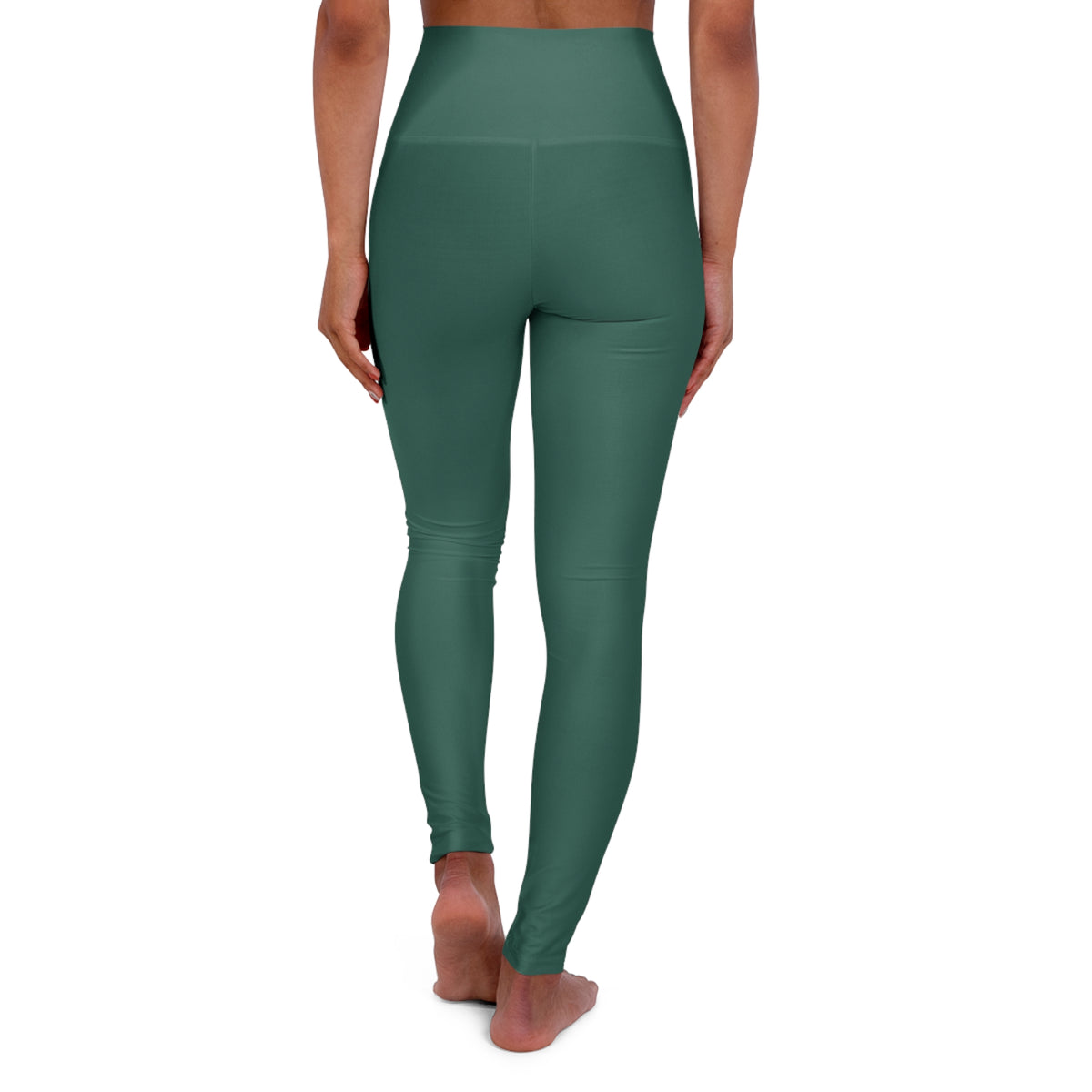 Dark Jungle Green Color High-Waist Yoga Leggings Women's Seamless Poly-Span Stretchy Pants XS-2XL
