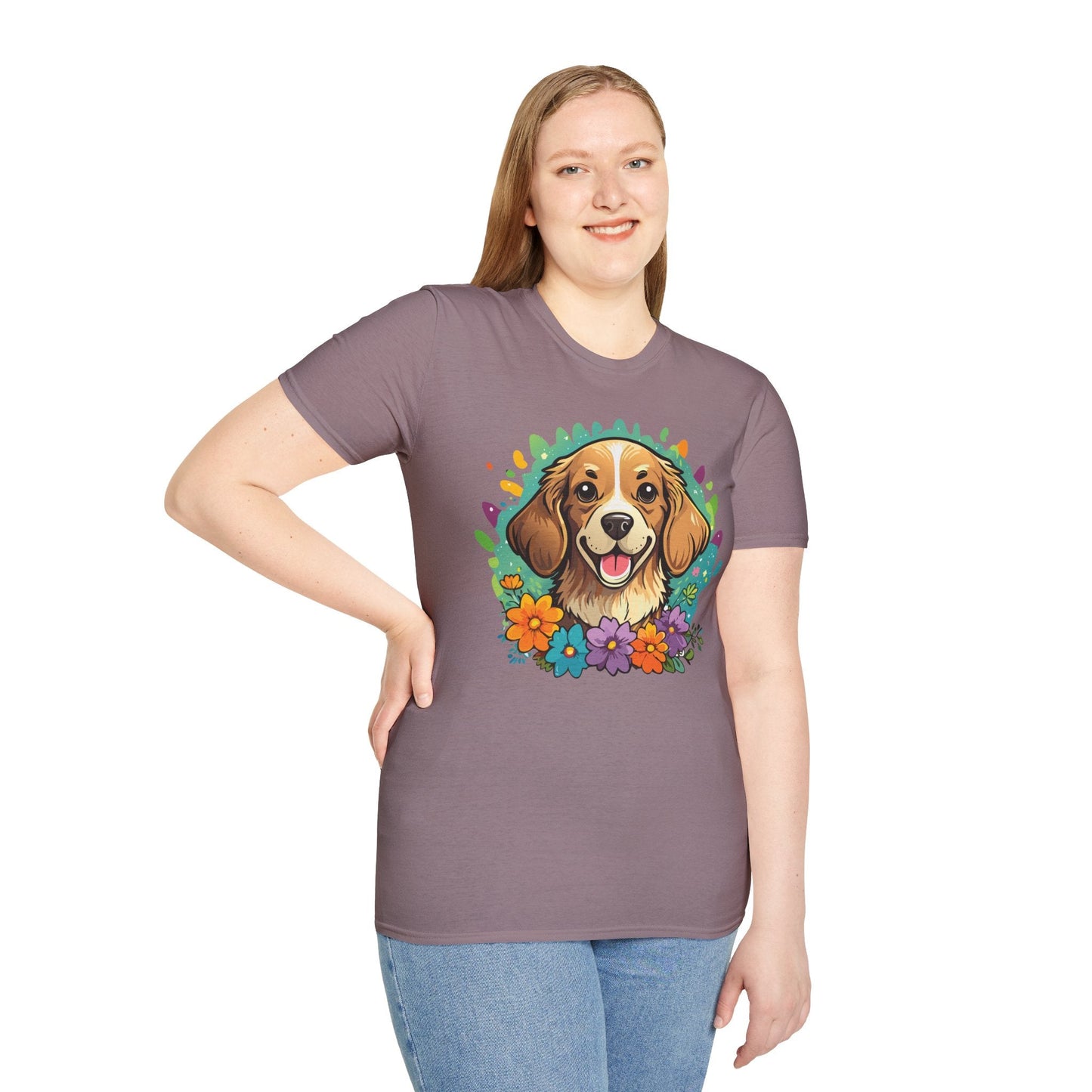 Dog Lover Unisex Animal Print T Shirt Cotton Tee Gildan Softstyle 64000