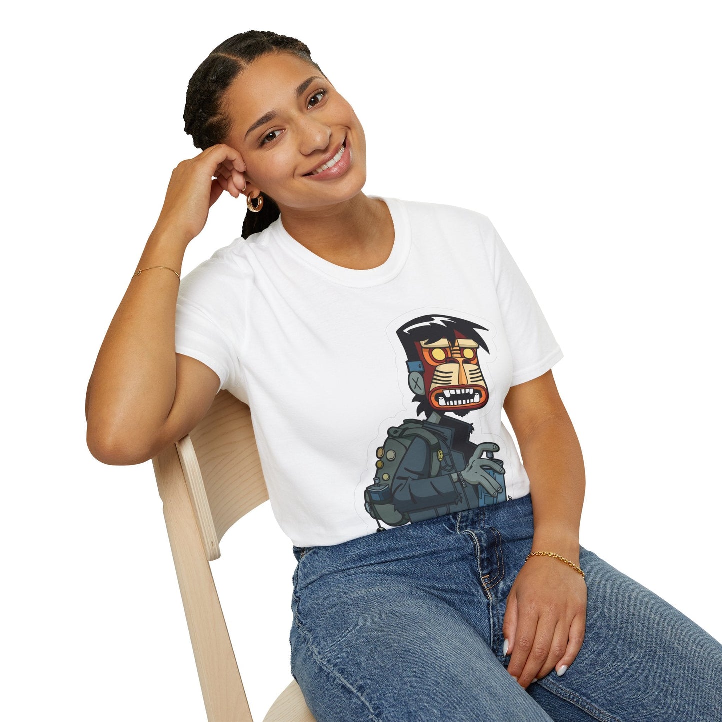 Cartoon T Shirt Animation T Shirt Funny Tee Shirt Unisex Short Sleeve Softstyle Cotton Tee 64000
