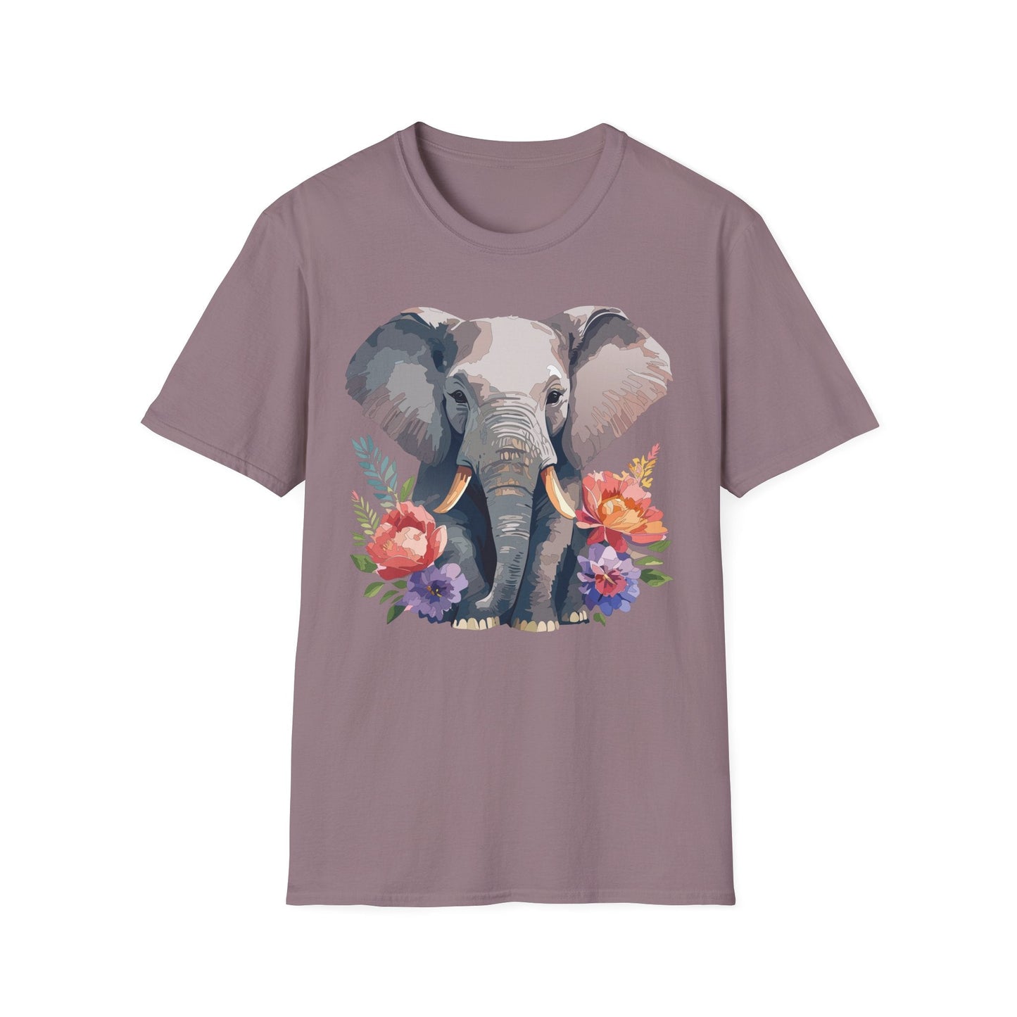 Elephant T Shirt Unisex Gildan Softstyle 64000 100 Percent Ring Spun Cotton Casual Tee