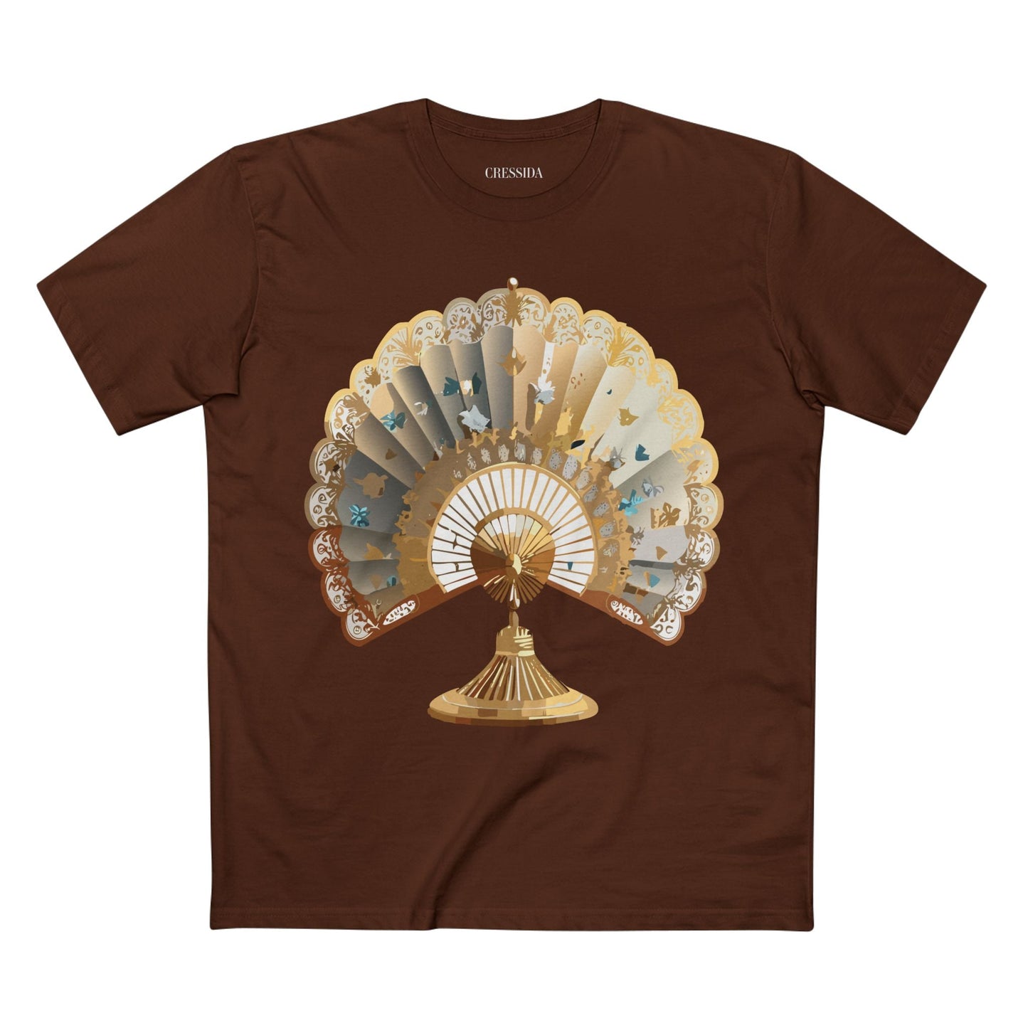 Antique Fan Graphic Design T-Shirt Unisex 100 Cotton Floral Carnival Artwork Tee 22