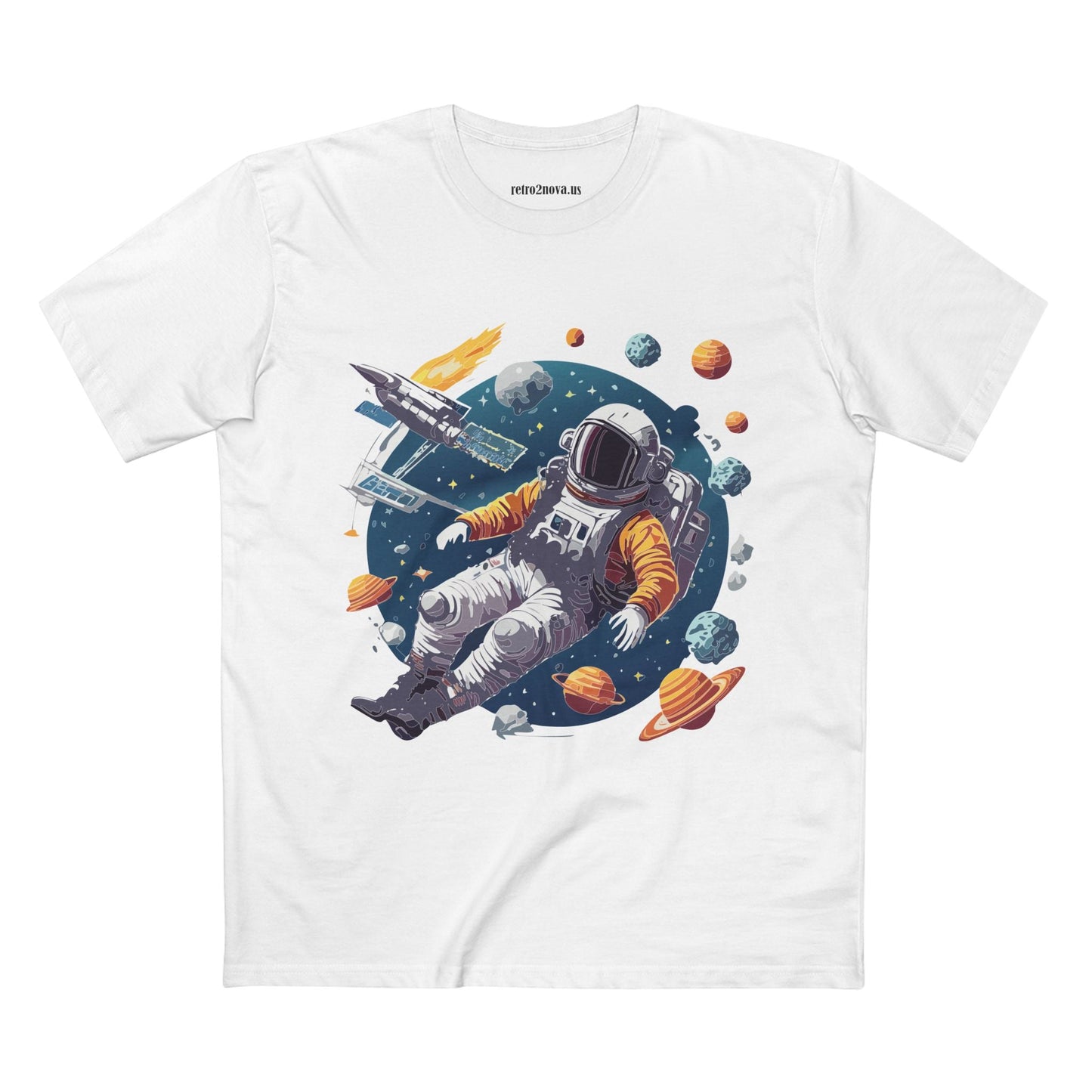 Cosmos Astronaut Shirt Unisex Premium Cotton Tee With Original Art Design By Retro2Nova