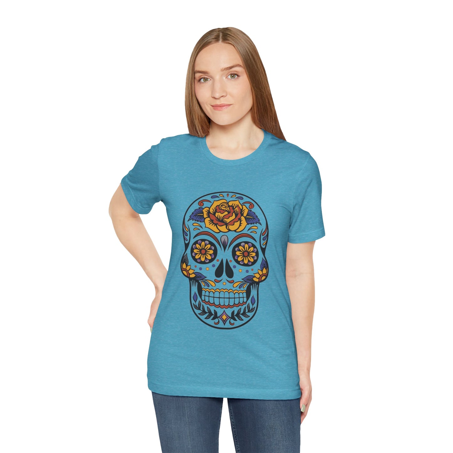 Unisex Cotton Tee Shirt with Skull