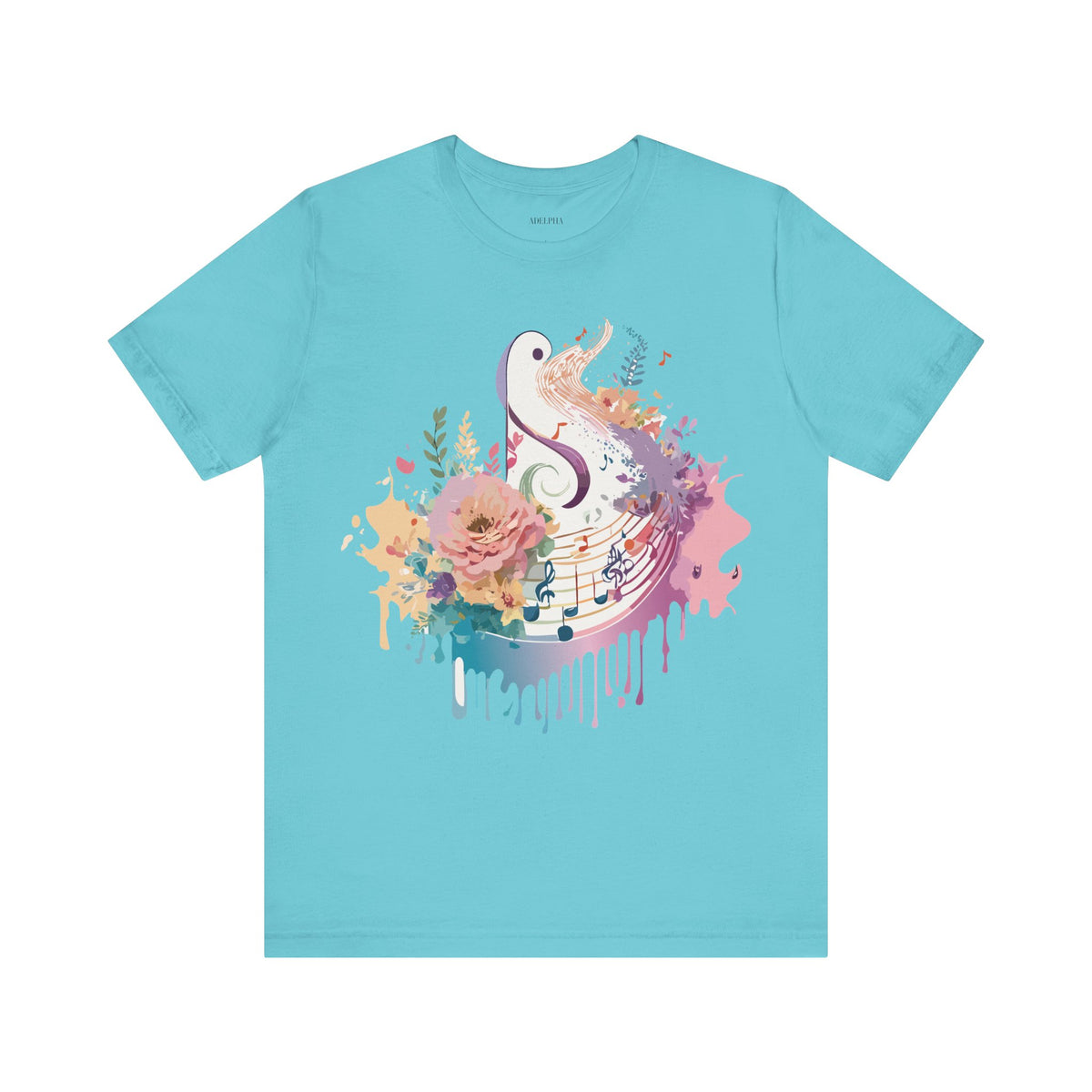 Music Graphic Unisex Cotton Bella+Canvas Tee with Art Design n165