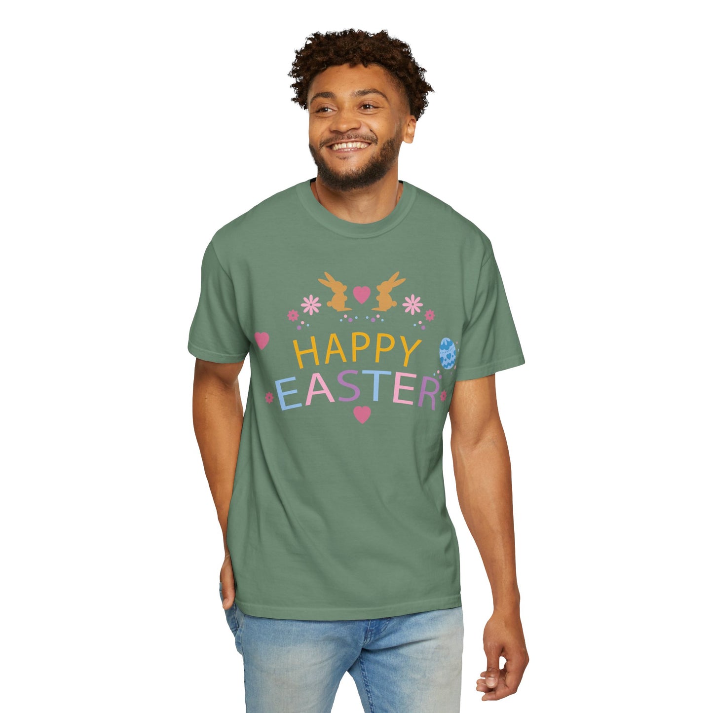 Easter Bunny Heart T-Shirt, Tee Shirt with Easter Signature, T Shirt with Easter Prints, Tee Shirt with Easter Design 2