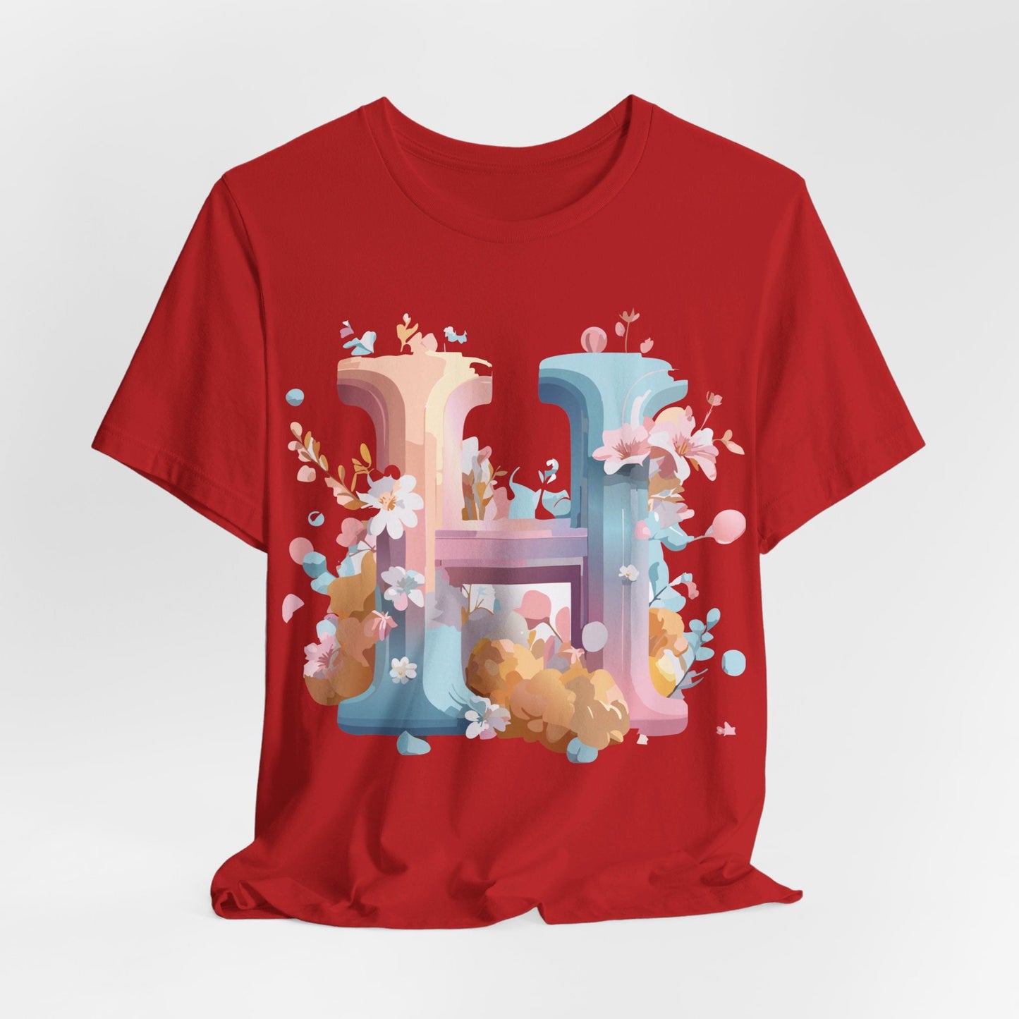 Letter H Shirt Unisex Graphic Tee By Adelpha Vintage Inspired Artwork Short Sleeve