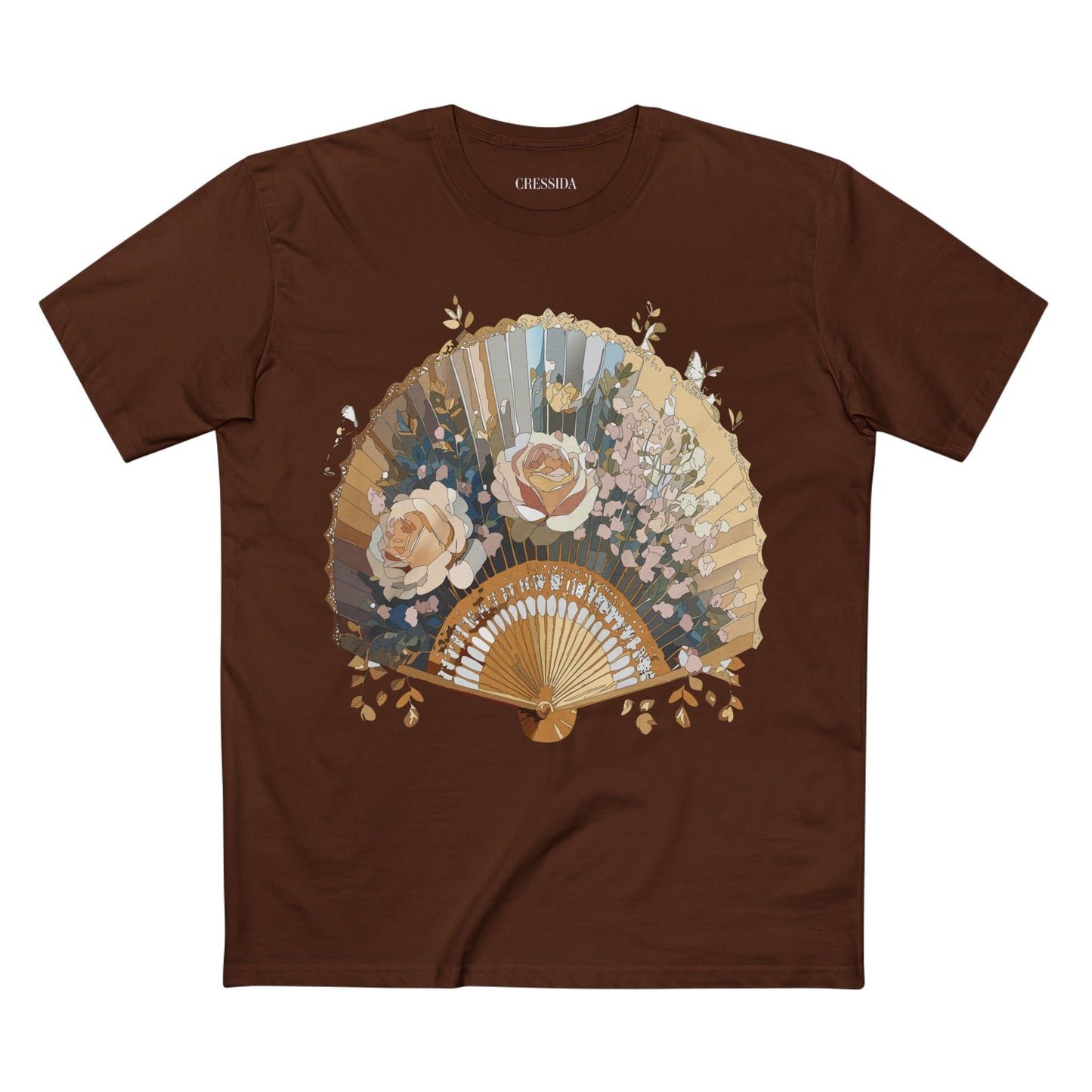 Antique Fan Graphic Design T-Shirt Unisex 100 Cotton Floral Carnival Artwork Tee 6
